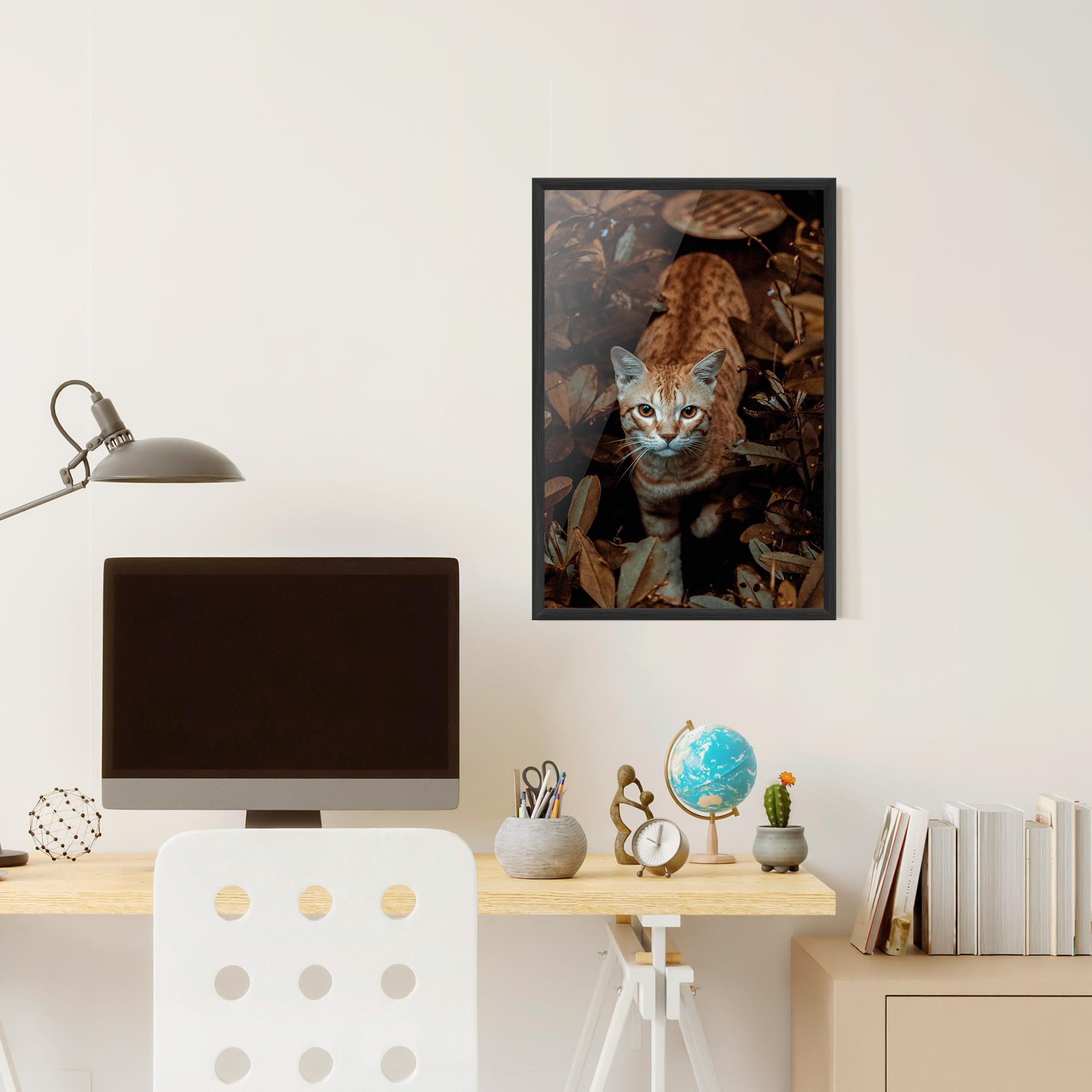 Keretezett Poszter Autumn Orange Cat mockup 6