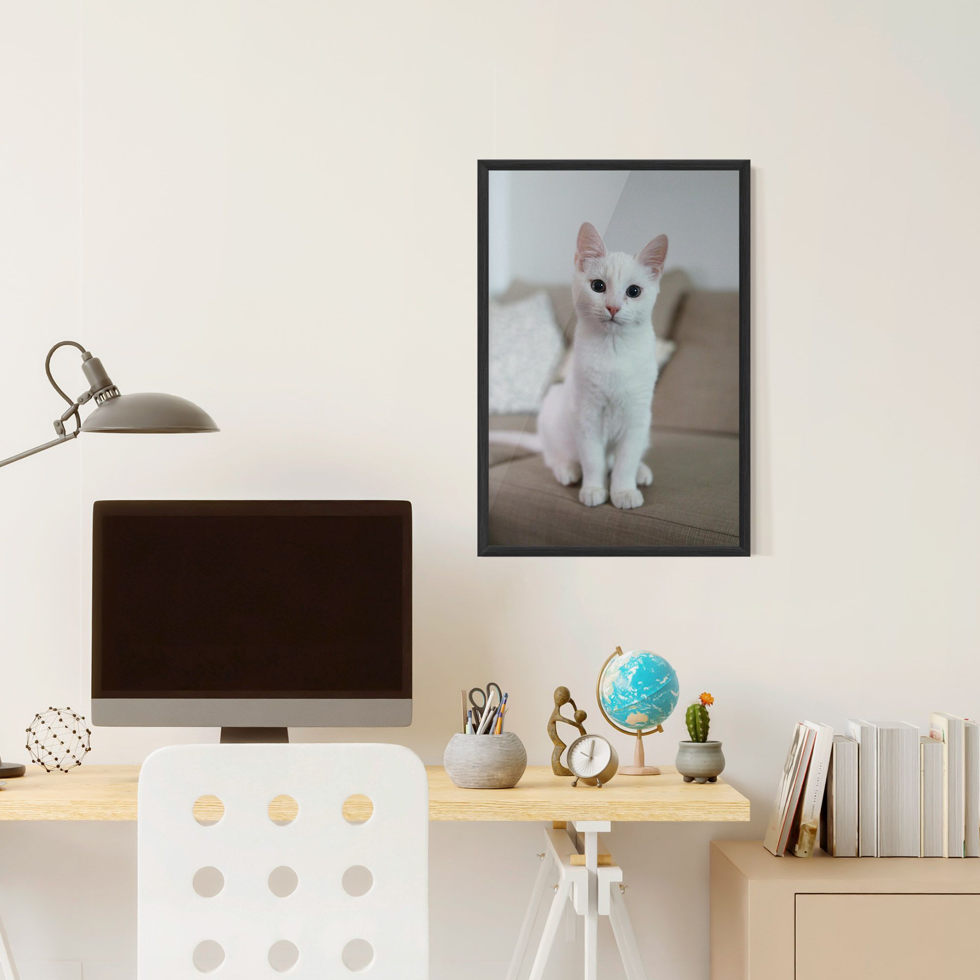 Beautiful White Cat mockup 6