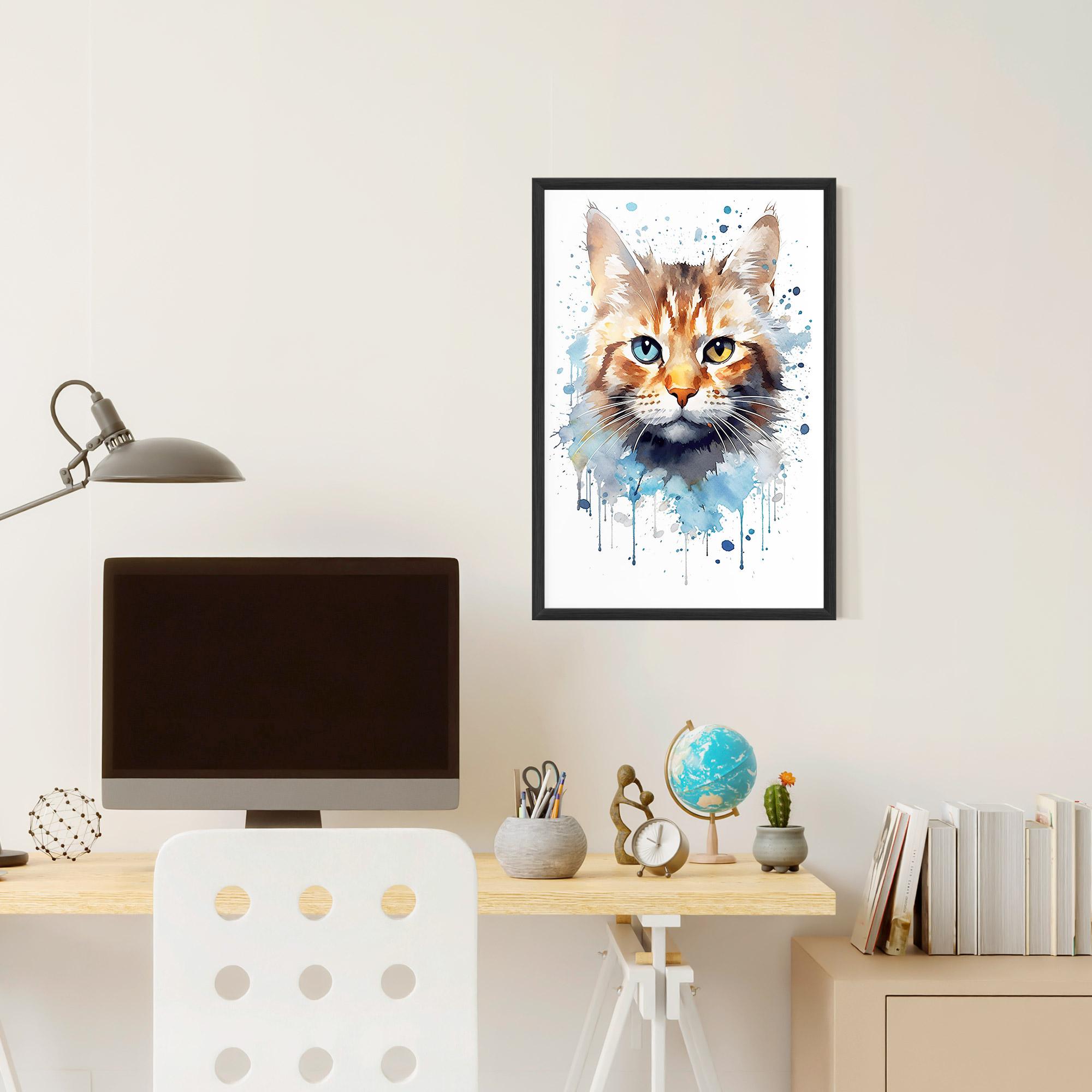 Keretezett Poszter Orange Blue Eyes Cat mockup 6