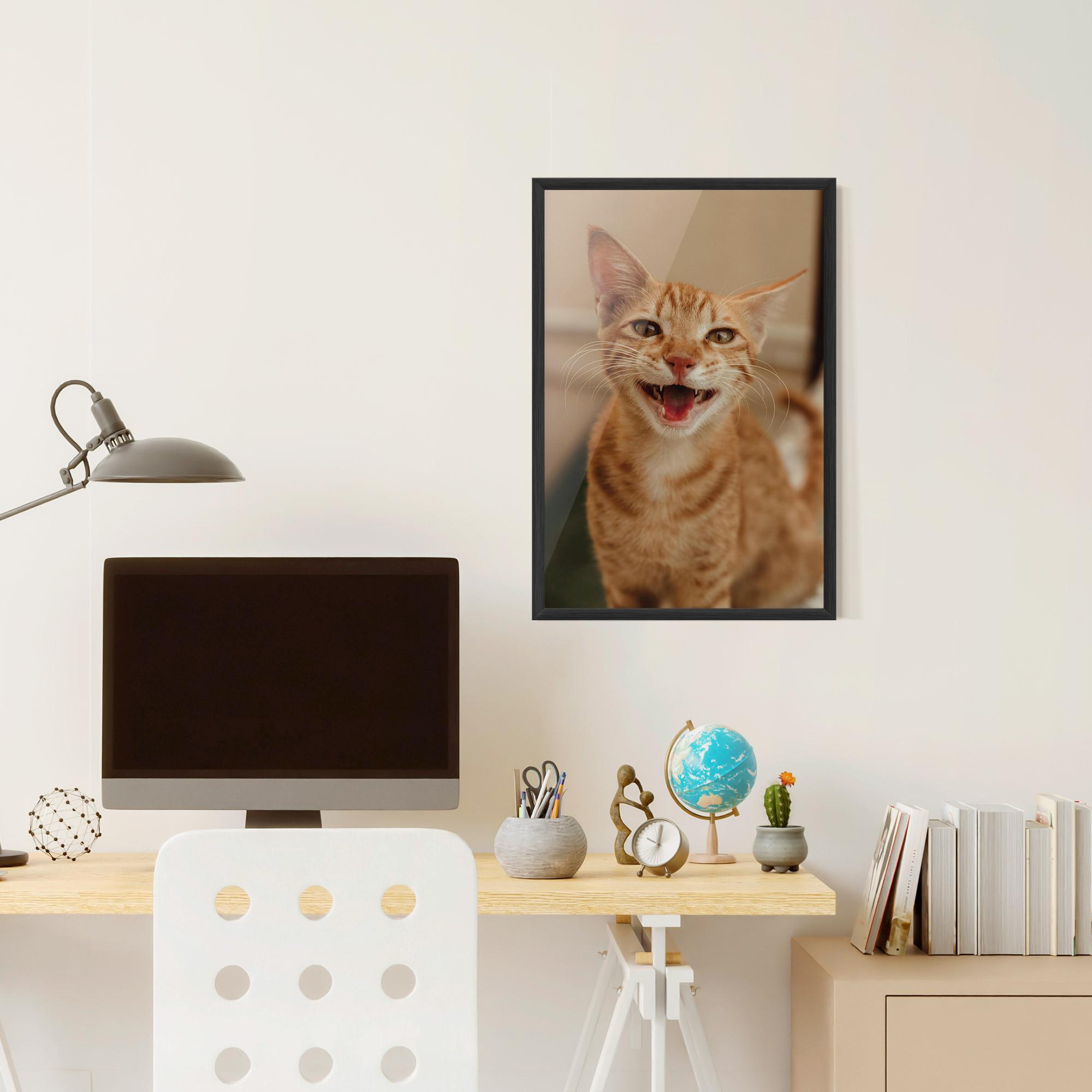 Keretezett Poszter Orange Cat Smiling mockup 6
