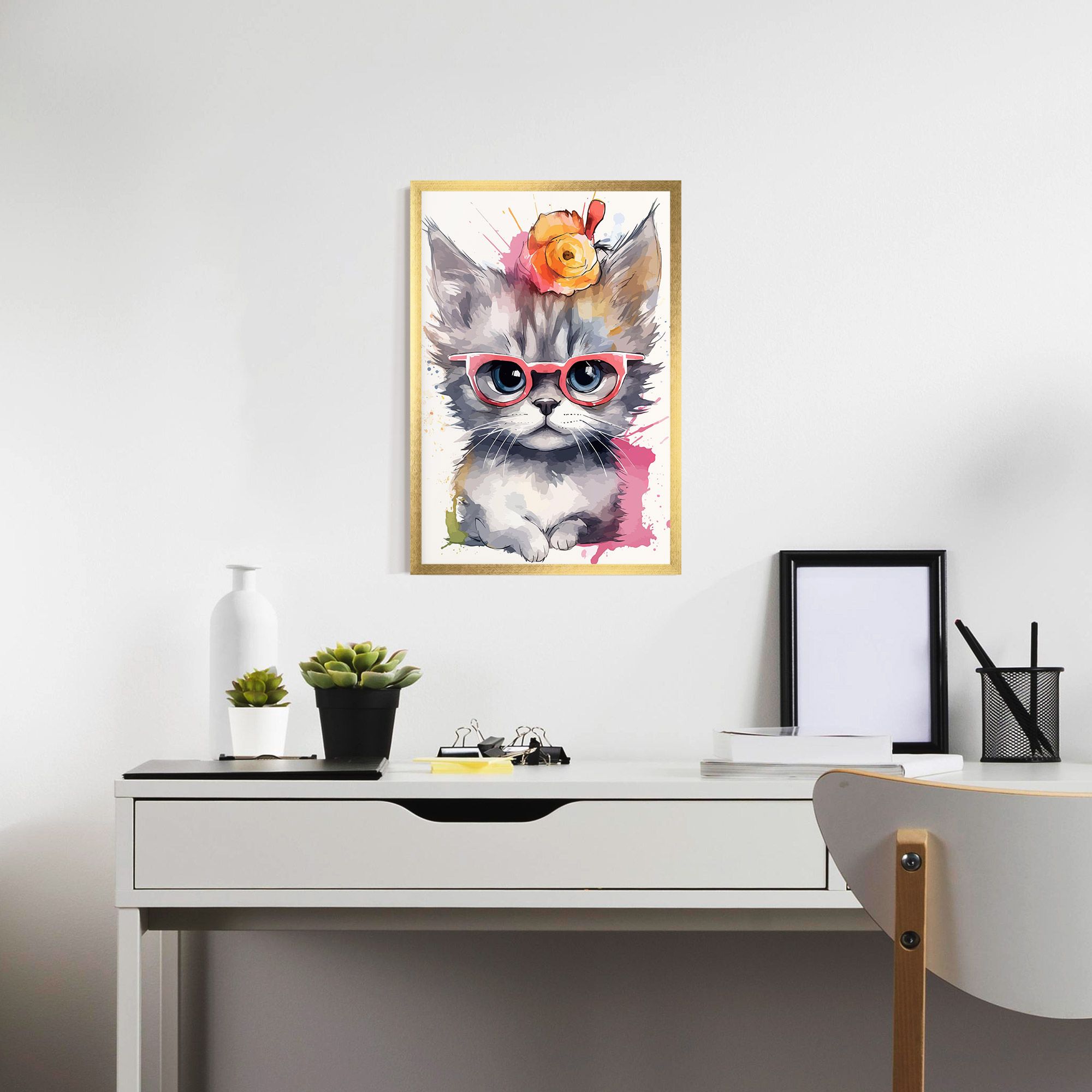 Adorable Grey Cat mockup 7