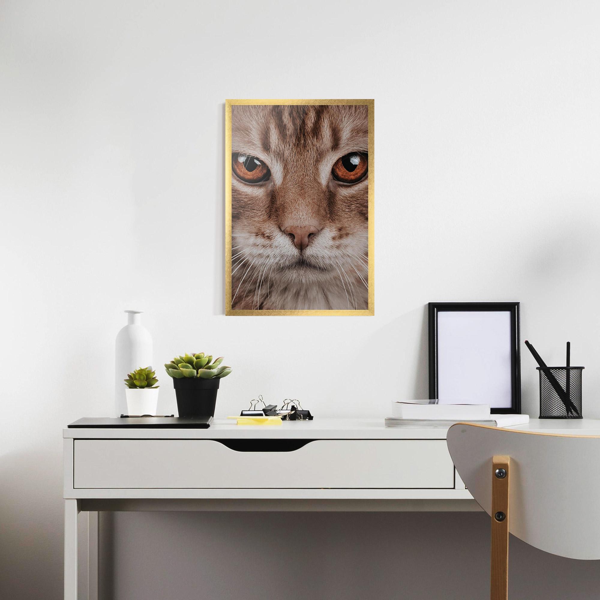 Keretezett Poszter Fire Eyes Cat mockup 7