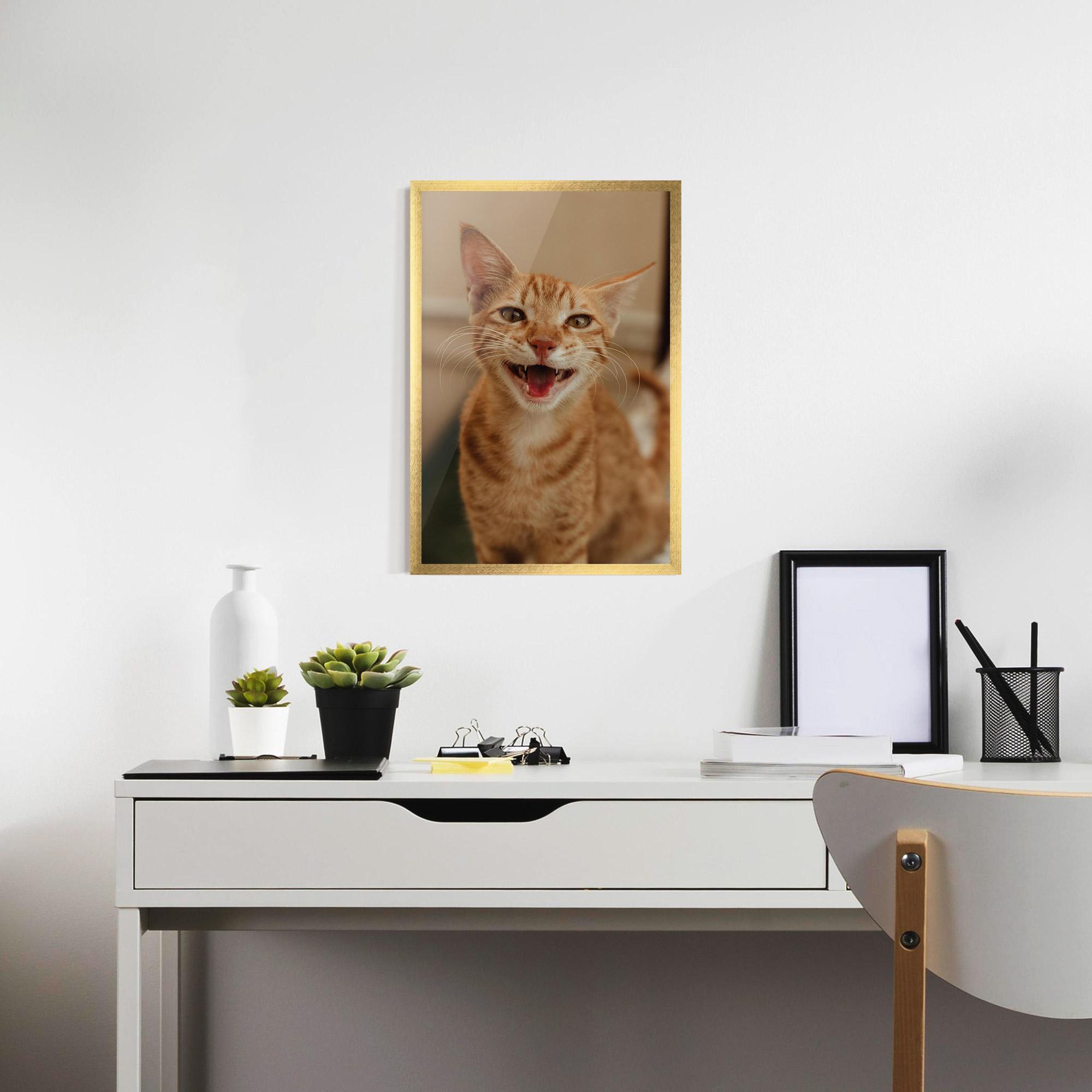Keretezett Poszter Orange Cat Smiling mockup 7