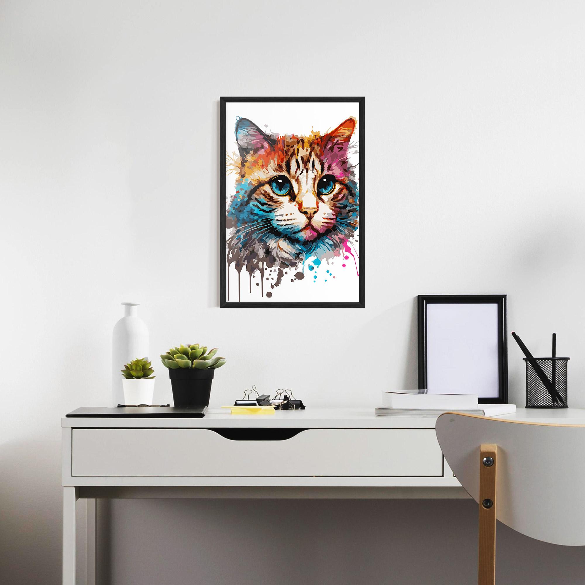 Keretezett Poszter Blue Eyes Cat mockup 7