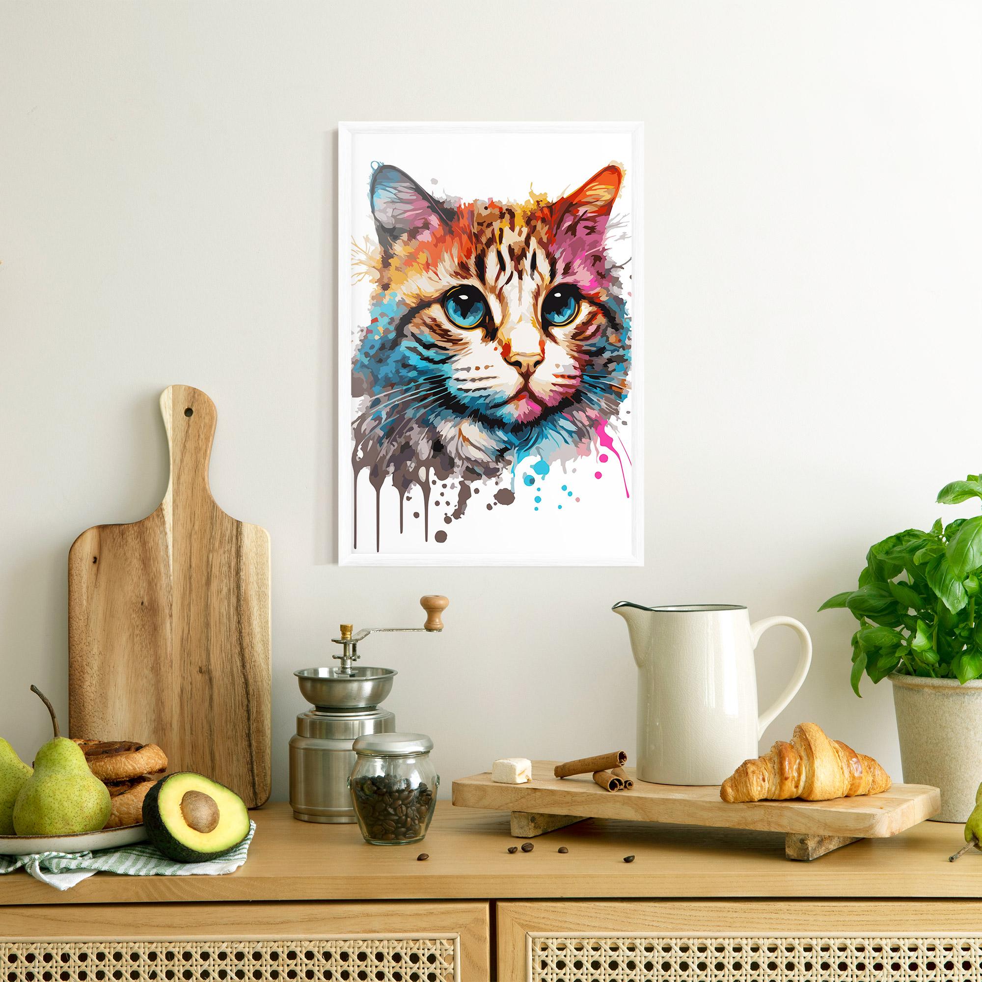 Keretezett Poszter Blue Eyes Cat mockup 8