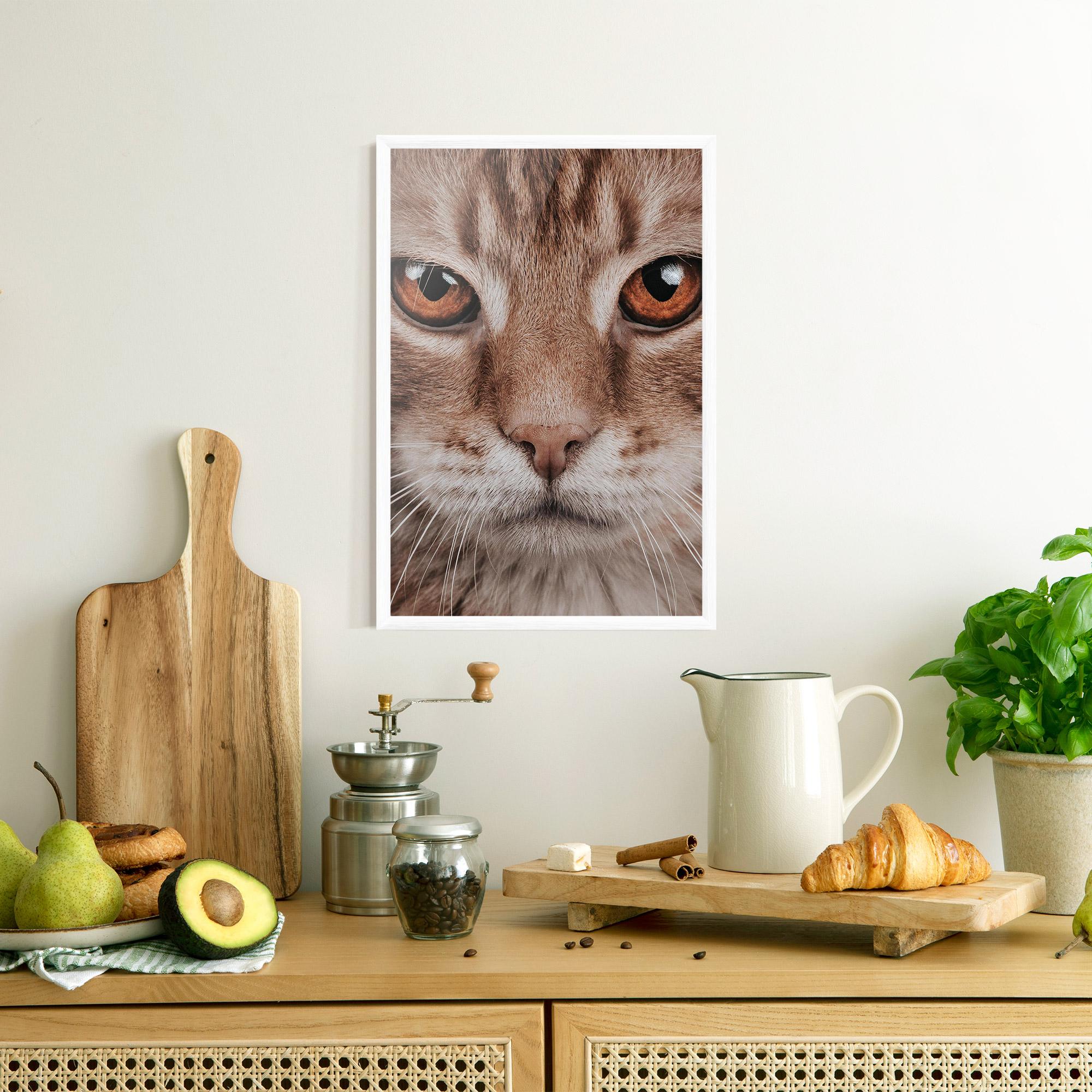 Keretezett Poszter Fire Eyes Cat mockup 8