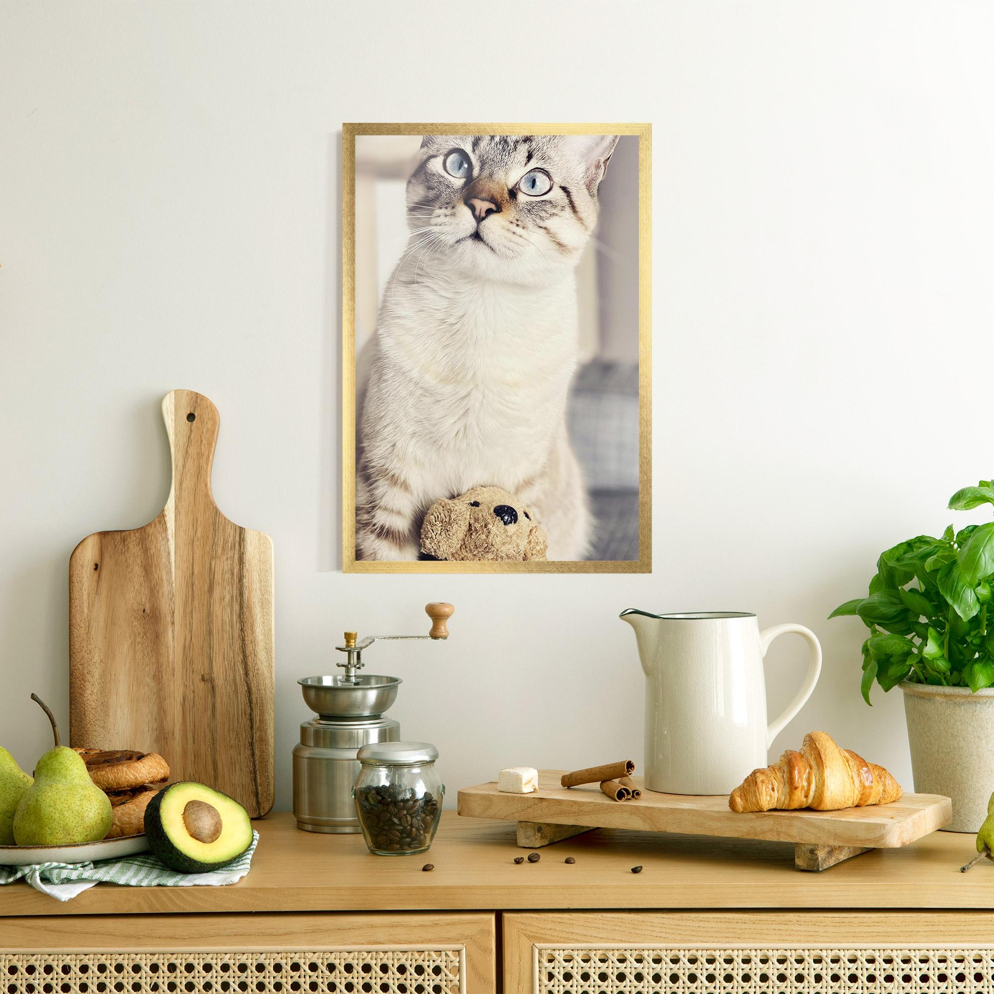 Keretezett Poszter Pretty Blue Eyes Cat mockup 8