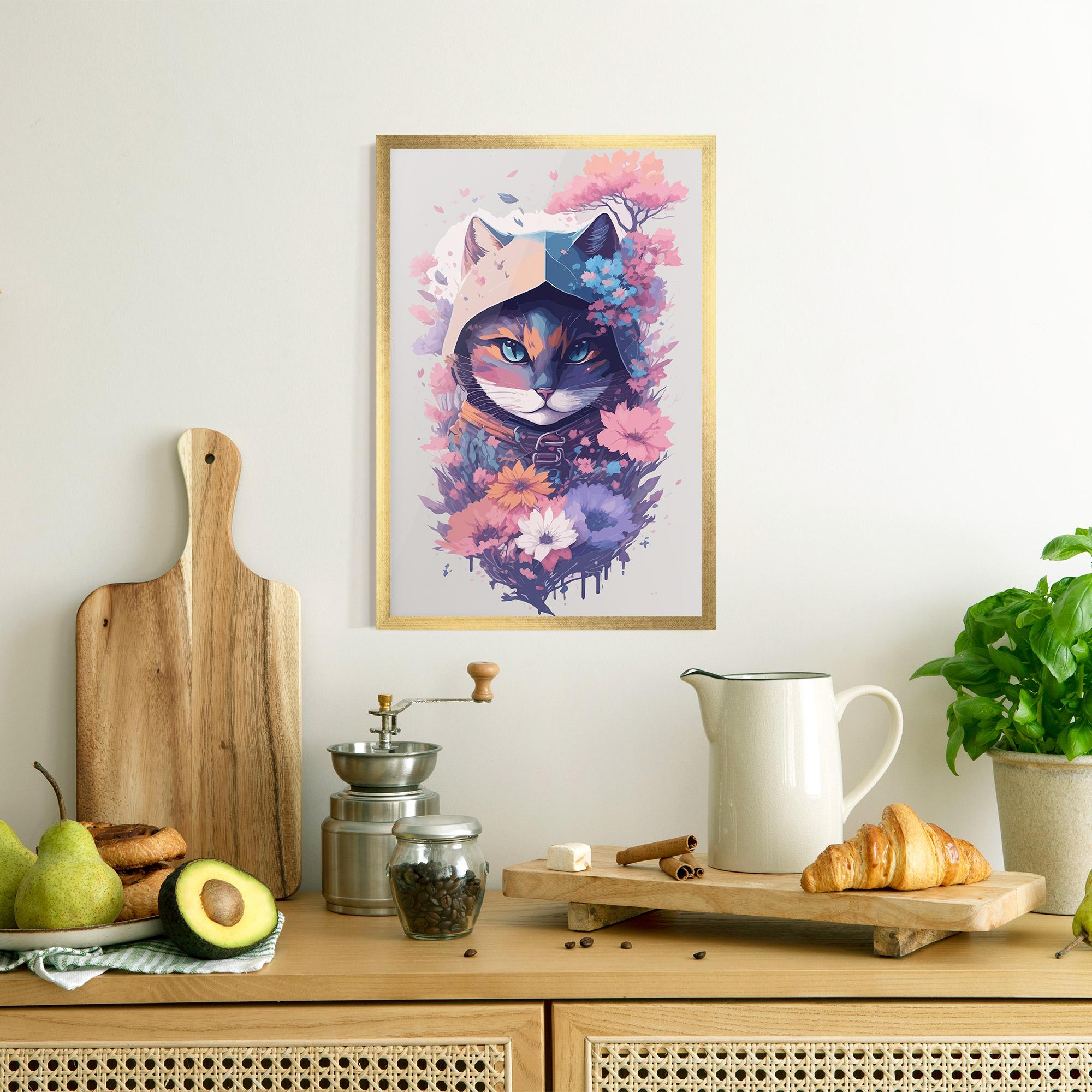 Keretezett Poszter Purple Cat mockup 8