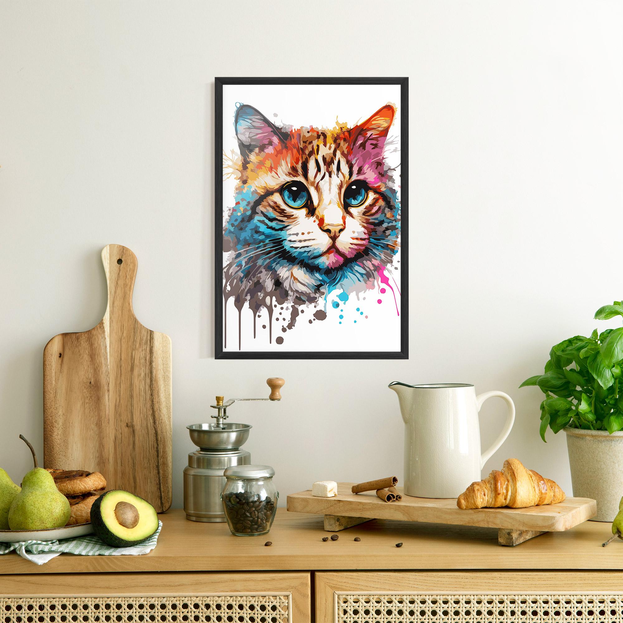 Keretezett Poszter Blue Eyes Cat mockup 8