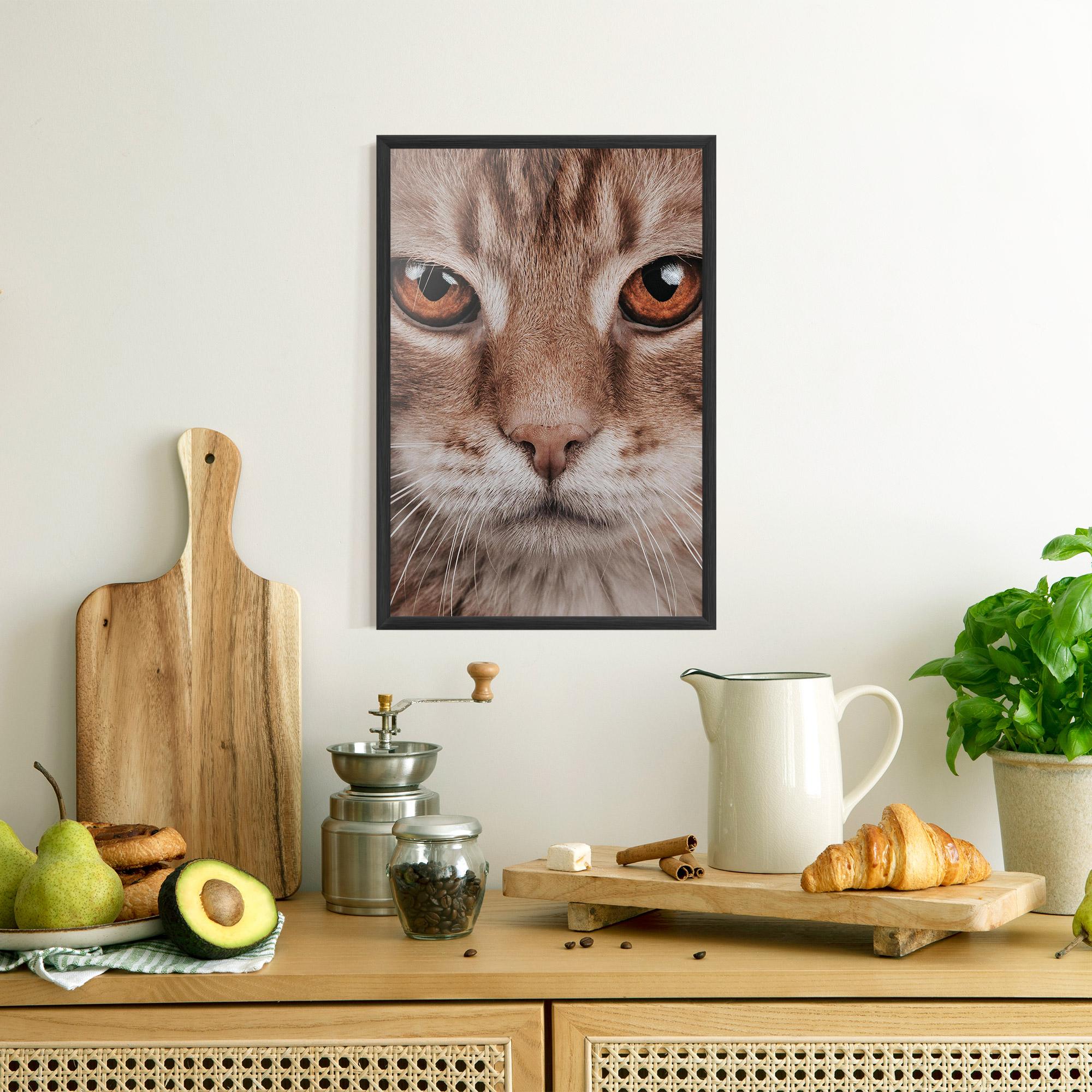 Keretezett Poszter Fire Eyes Cat mockup 8