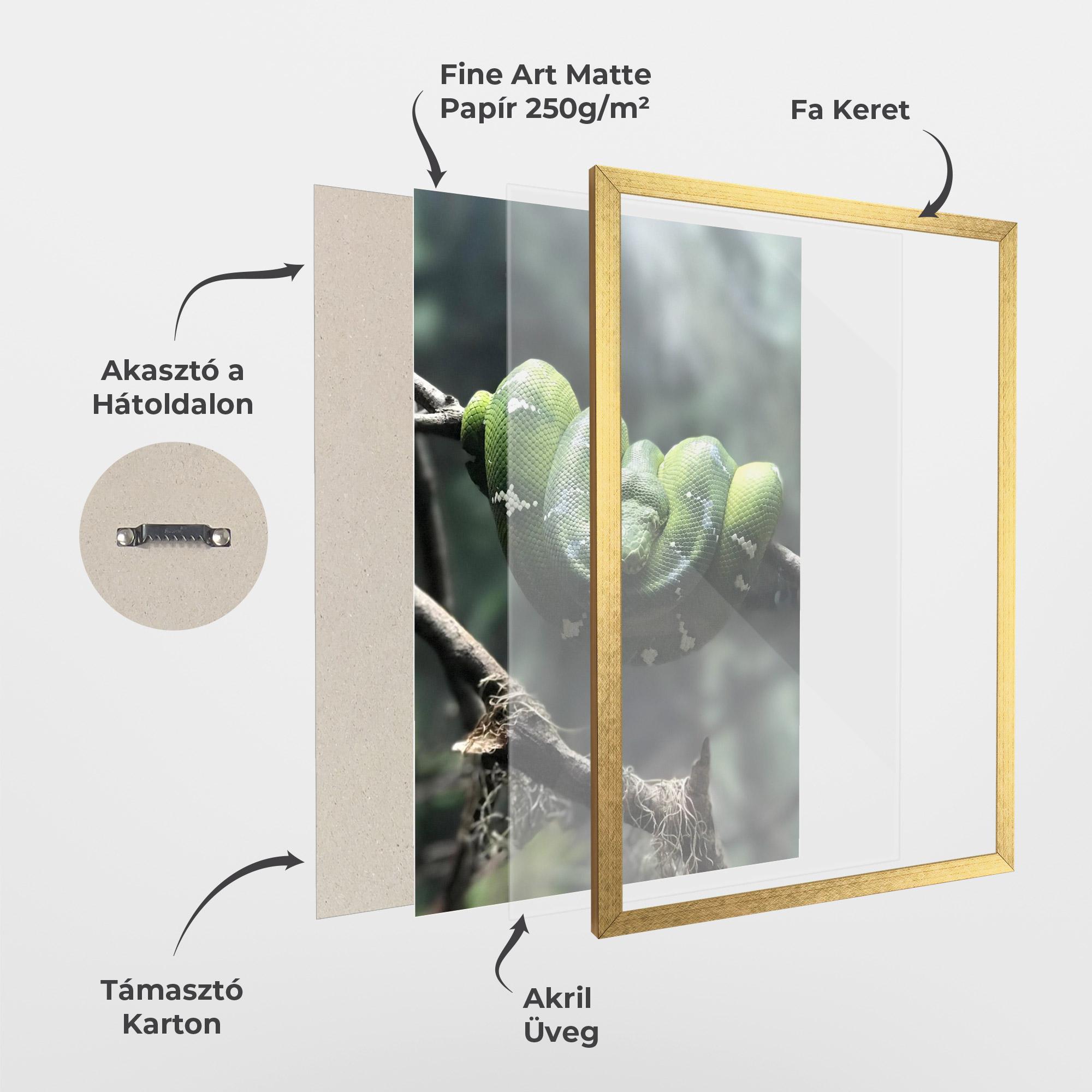 Keretezett Poszter Sleepy Snake mockup 1