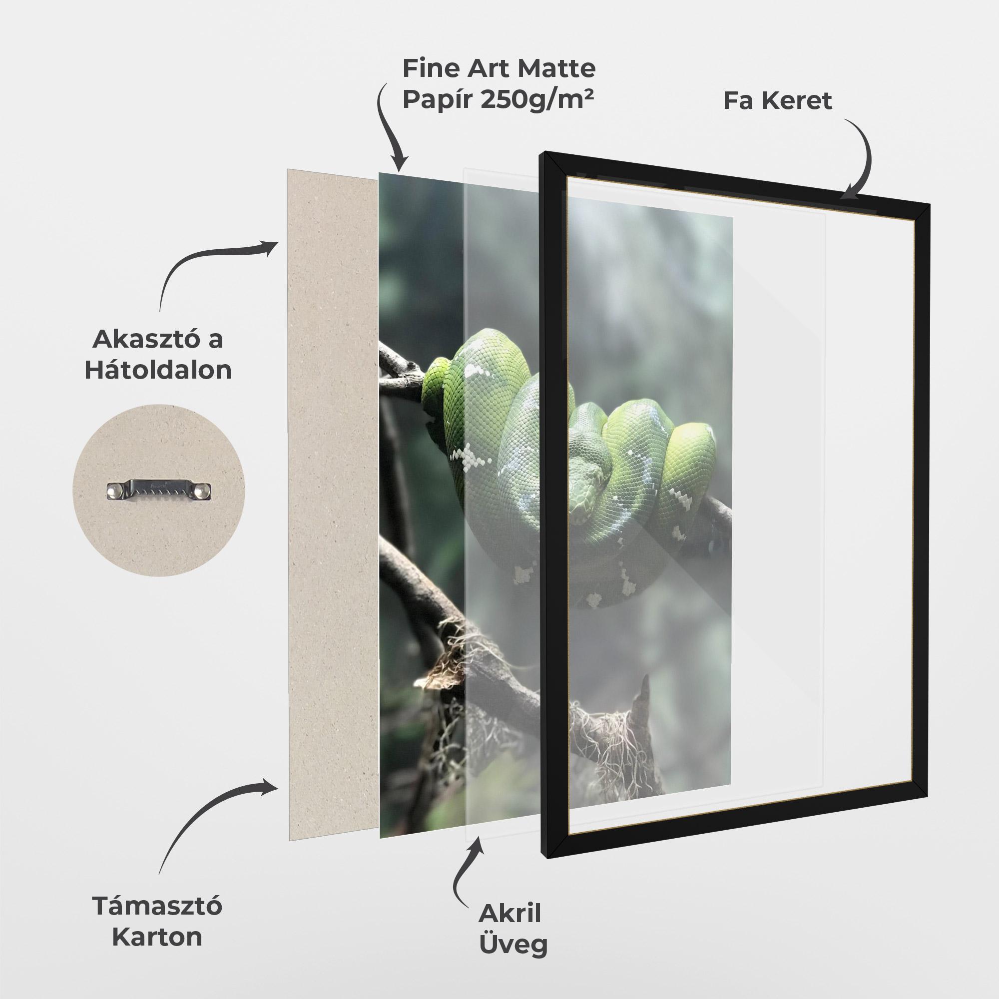 Keretezett Poszter Sleepy Snake mockup 1