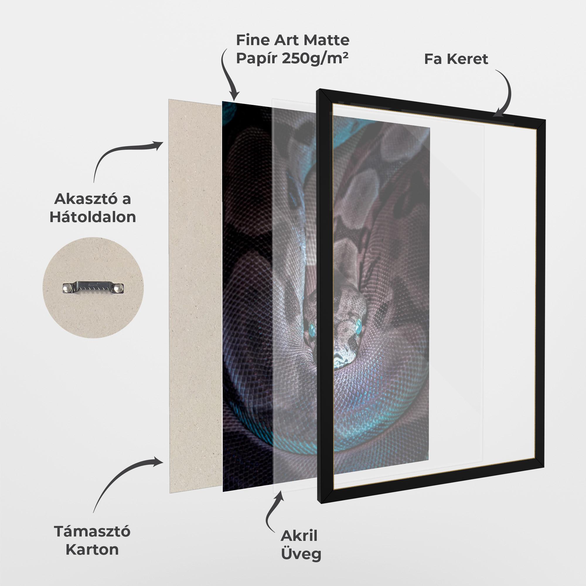 Keretezett Poszter Vibrant Snake mockup 1