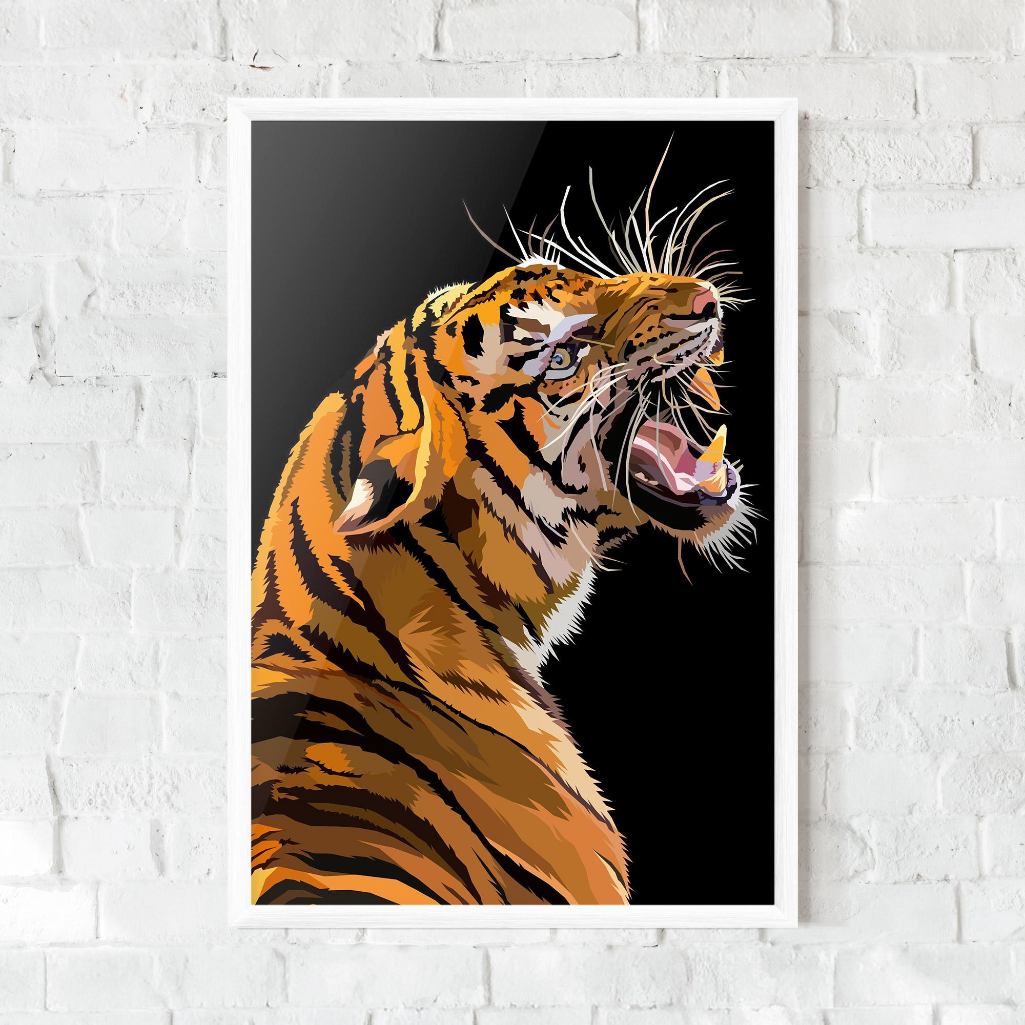 Keretezett Poszter Angry Tiger mockup 0
