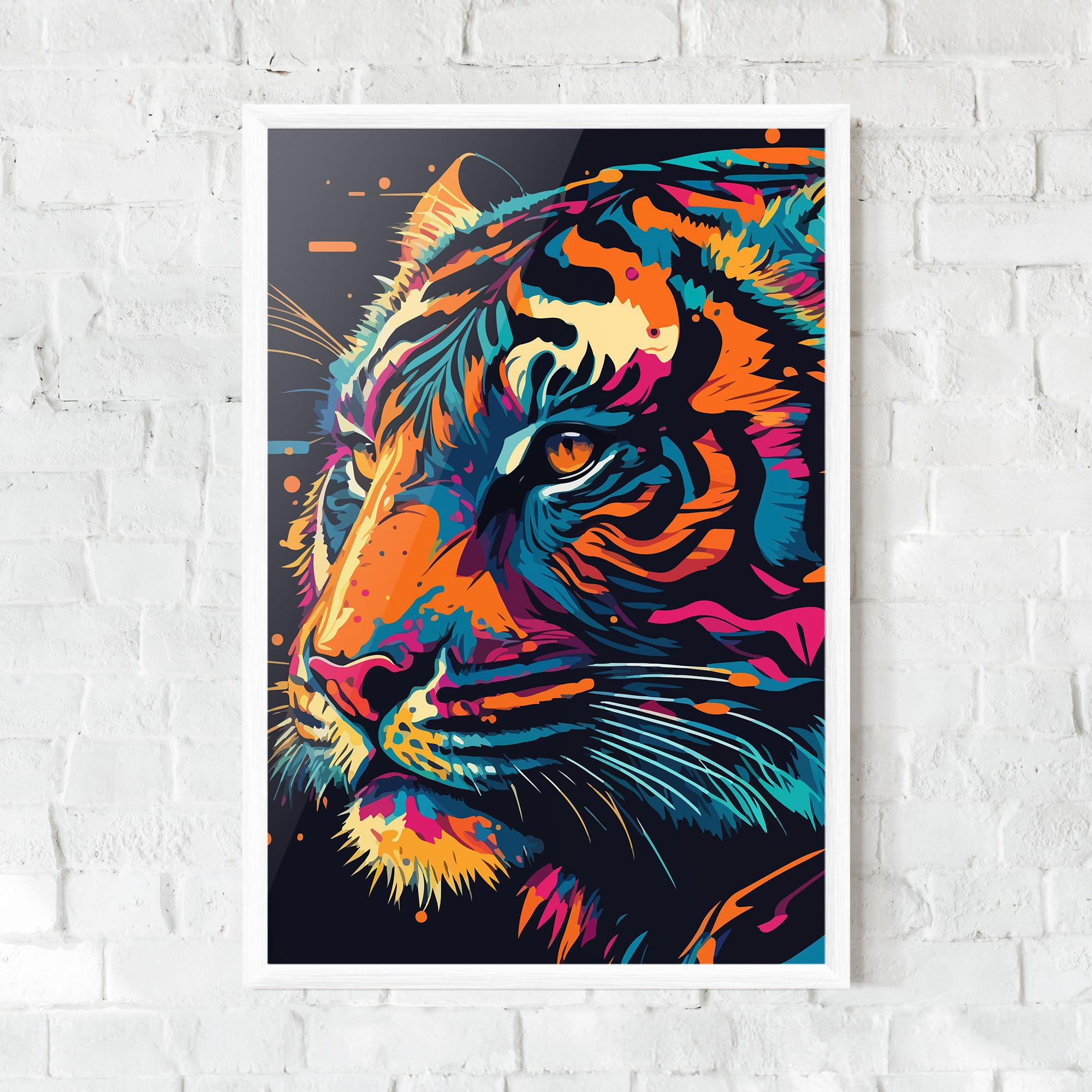 Keretezett Poszter Colorful Tiger mockup 0