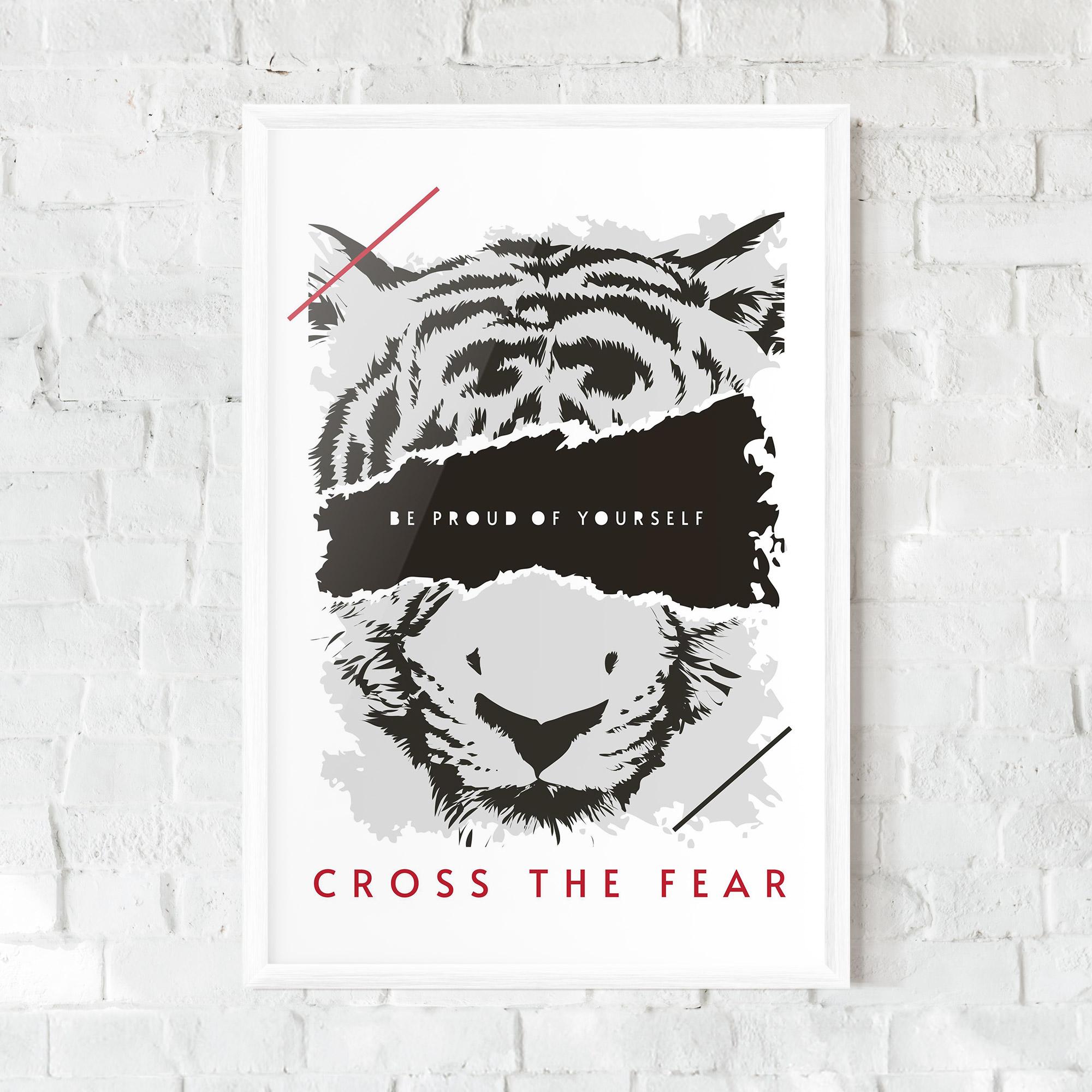 Keretezett Poszter Cross The Fear mockup 0