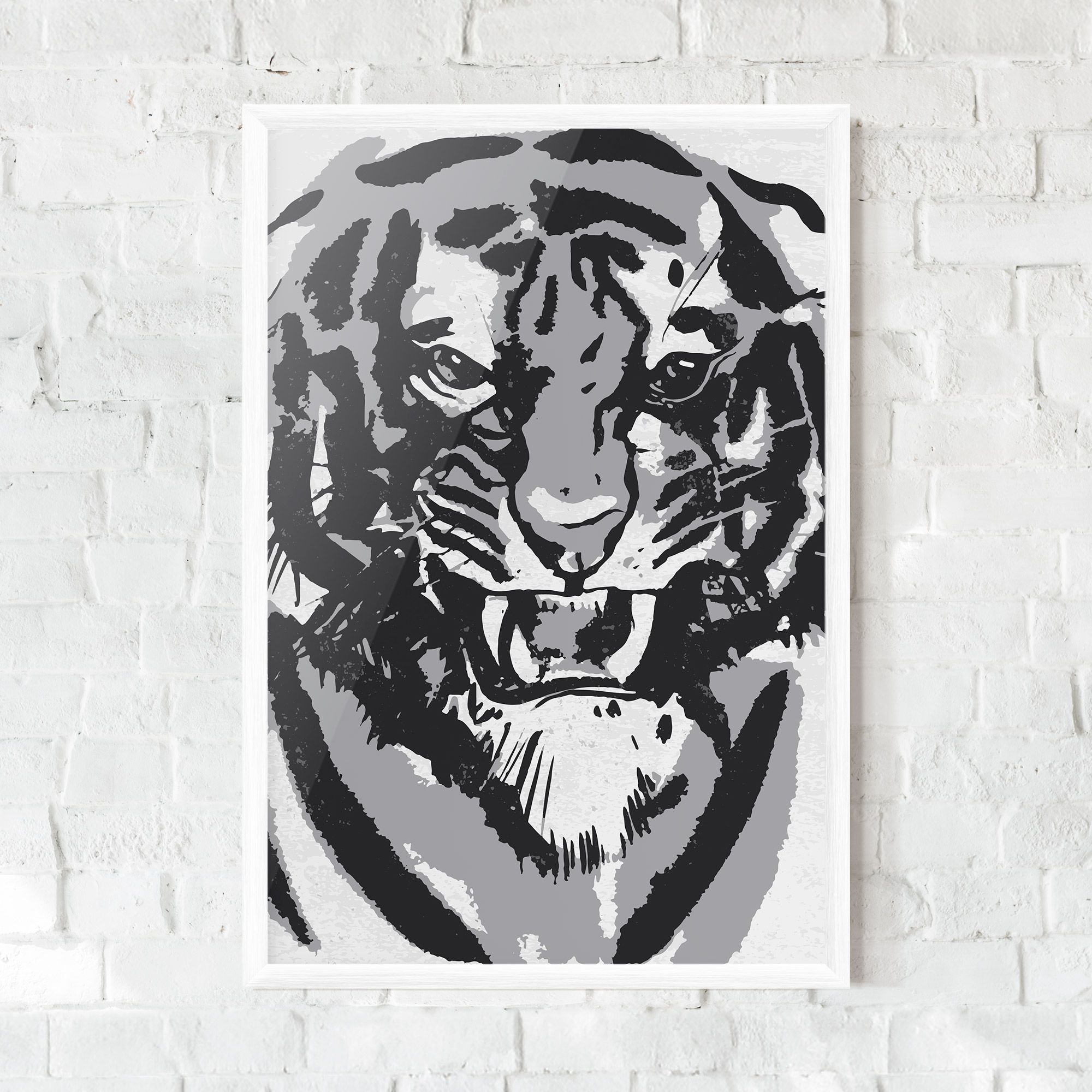 Grey Tiger Head mockup 0