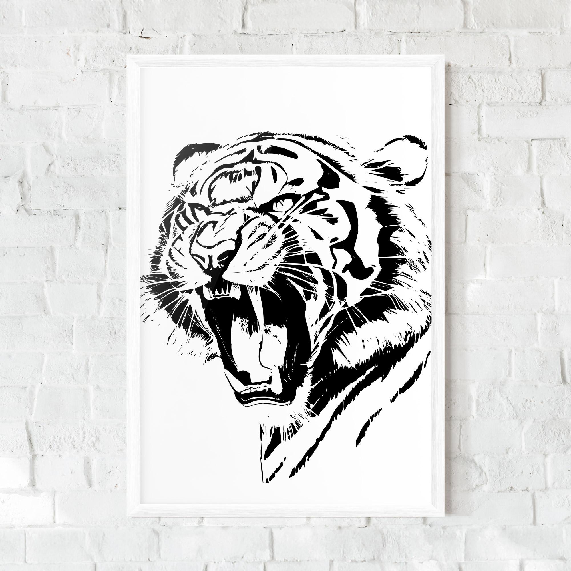 Keretezett Poszter Roaring Tiger mockup 0