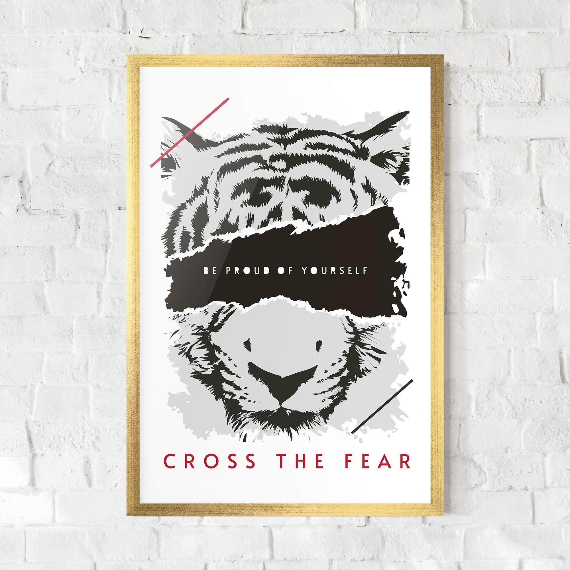 Keretezett Poszter Cross The Fear mockup 0