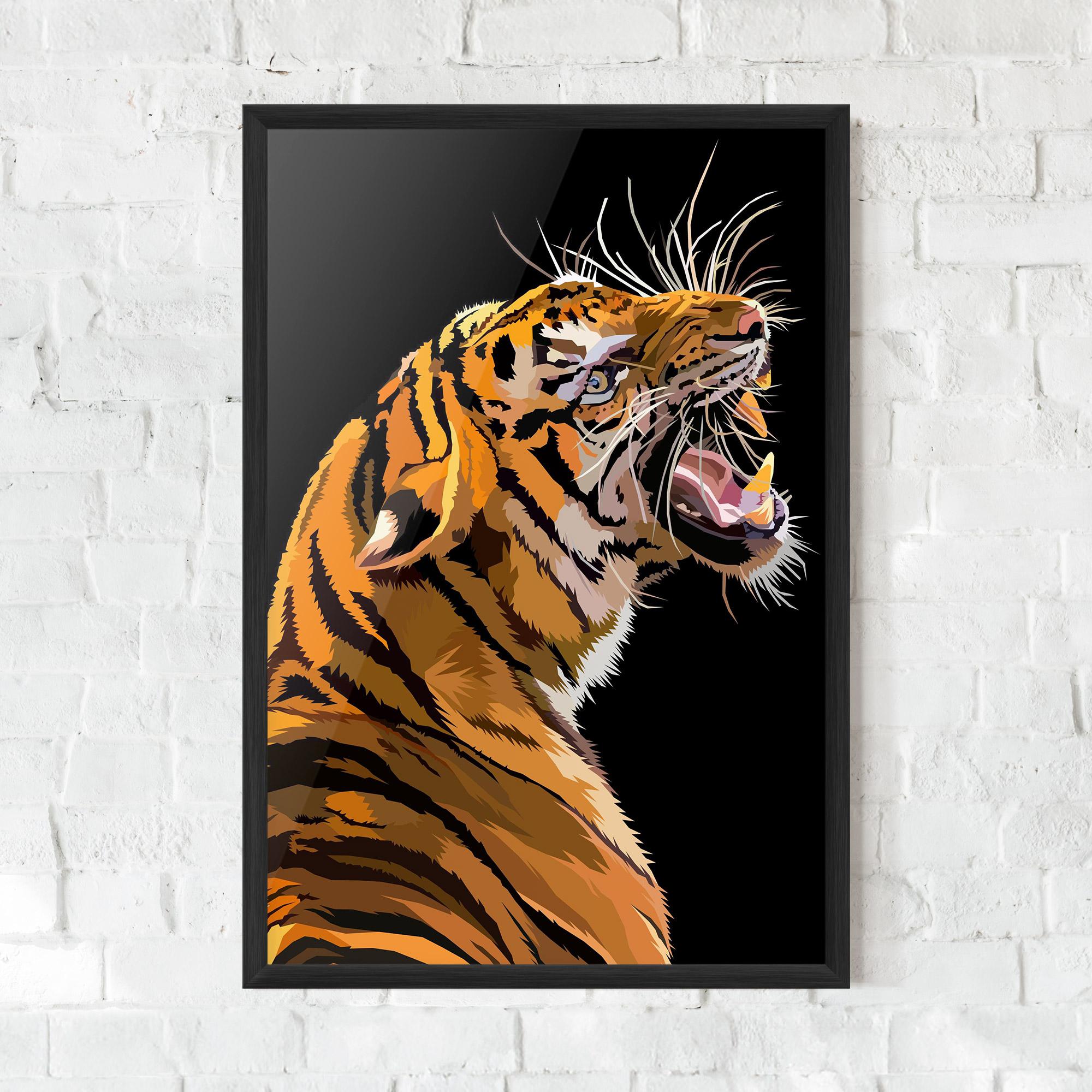 Keretezett Poszter Angry Tiger mockup 0