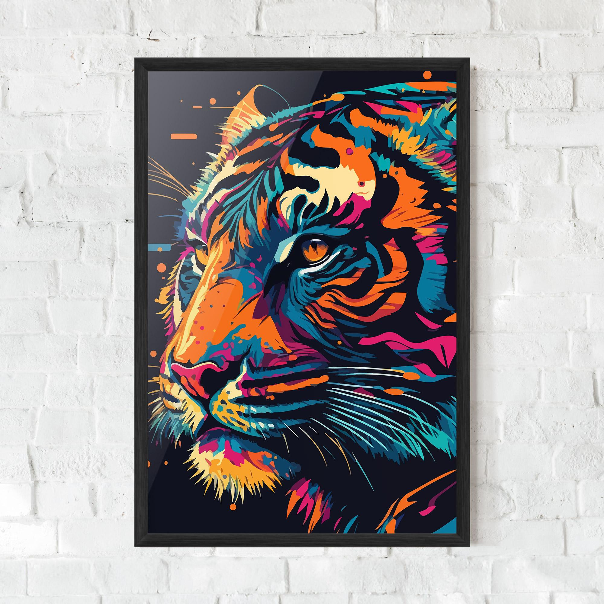 Keretezett Poszter Colorful Tiger mockup 0