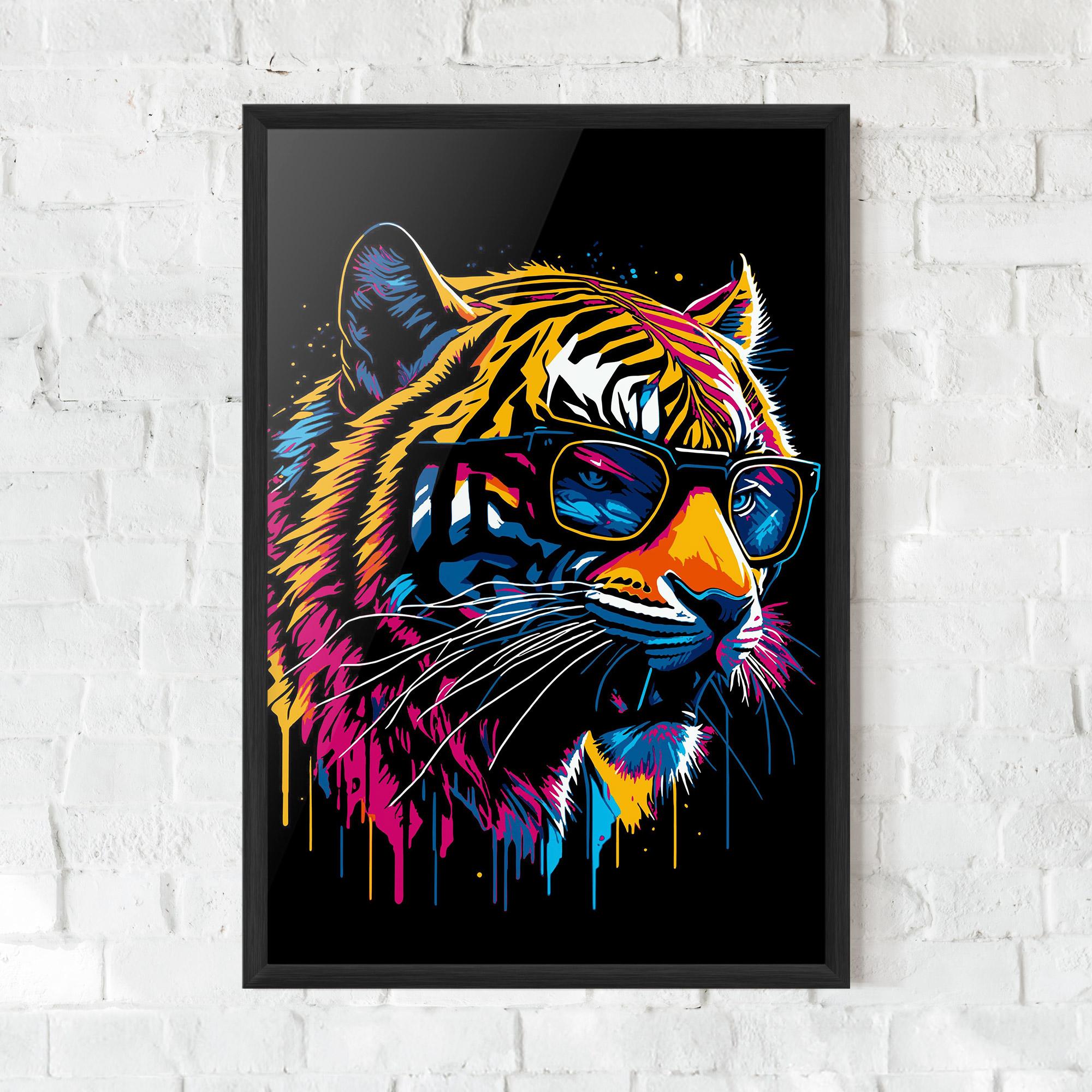 Keretezett Poszter Cool Tiger mockup 0