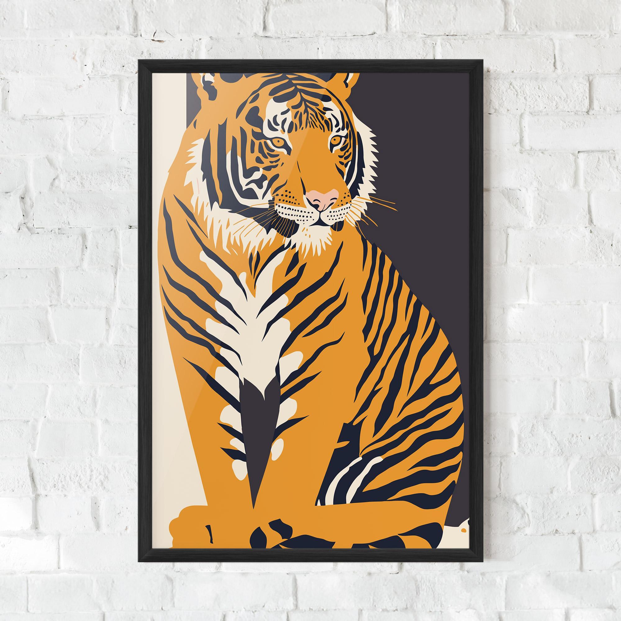 Keretezett Poszter Orange Tiger mockup 0
