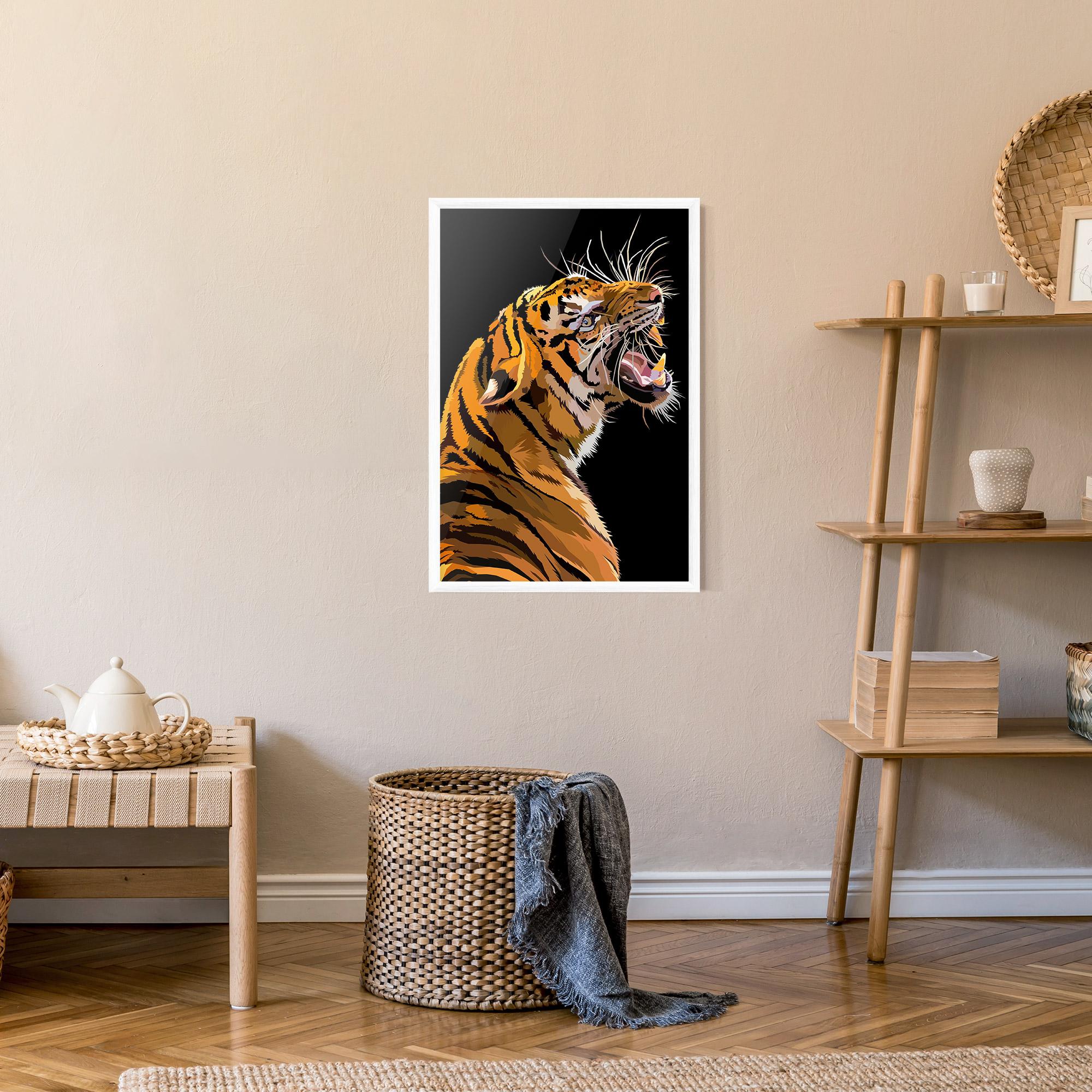 Keretezett Poszter Angry Tiger mockup 9