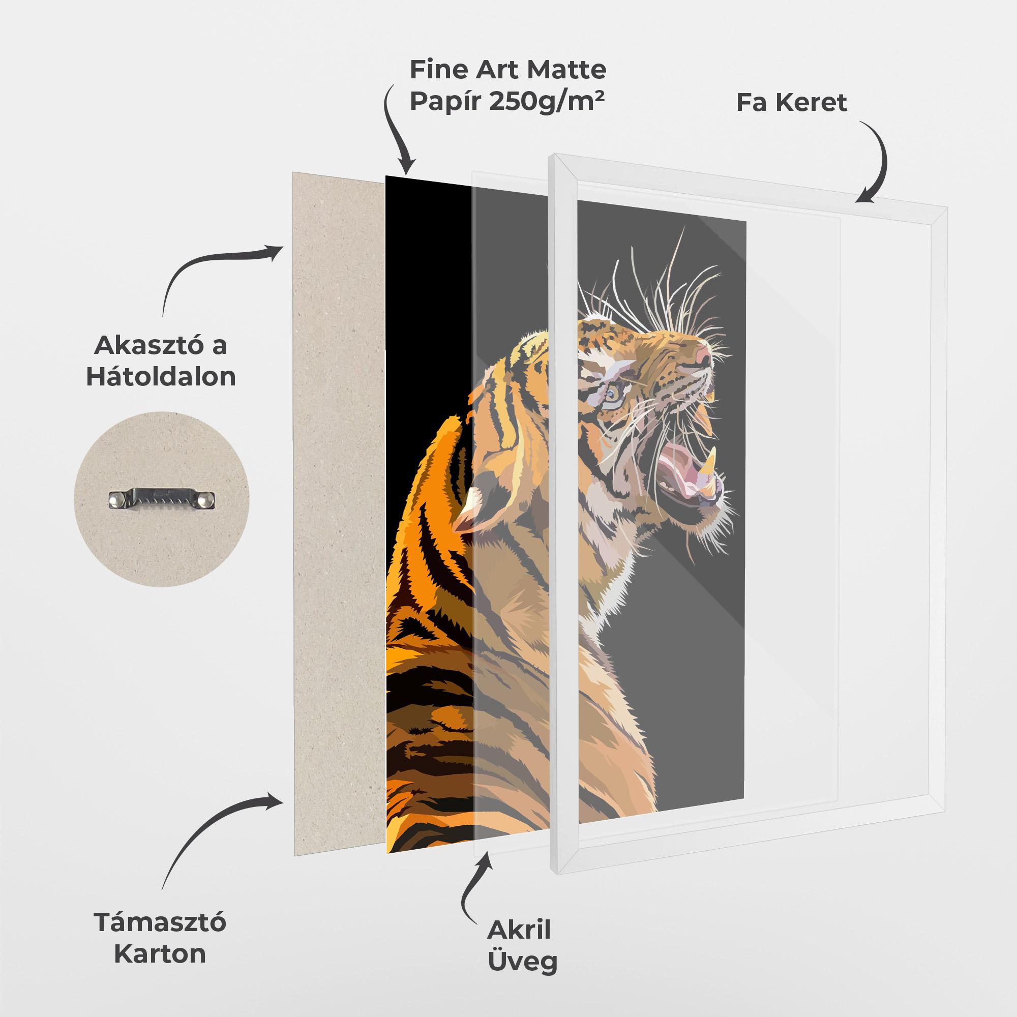 Keretezett Poszter Angry Tiger mockup 1