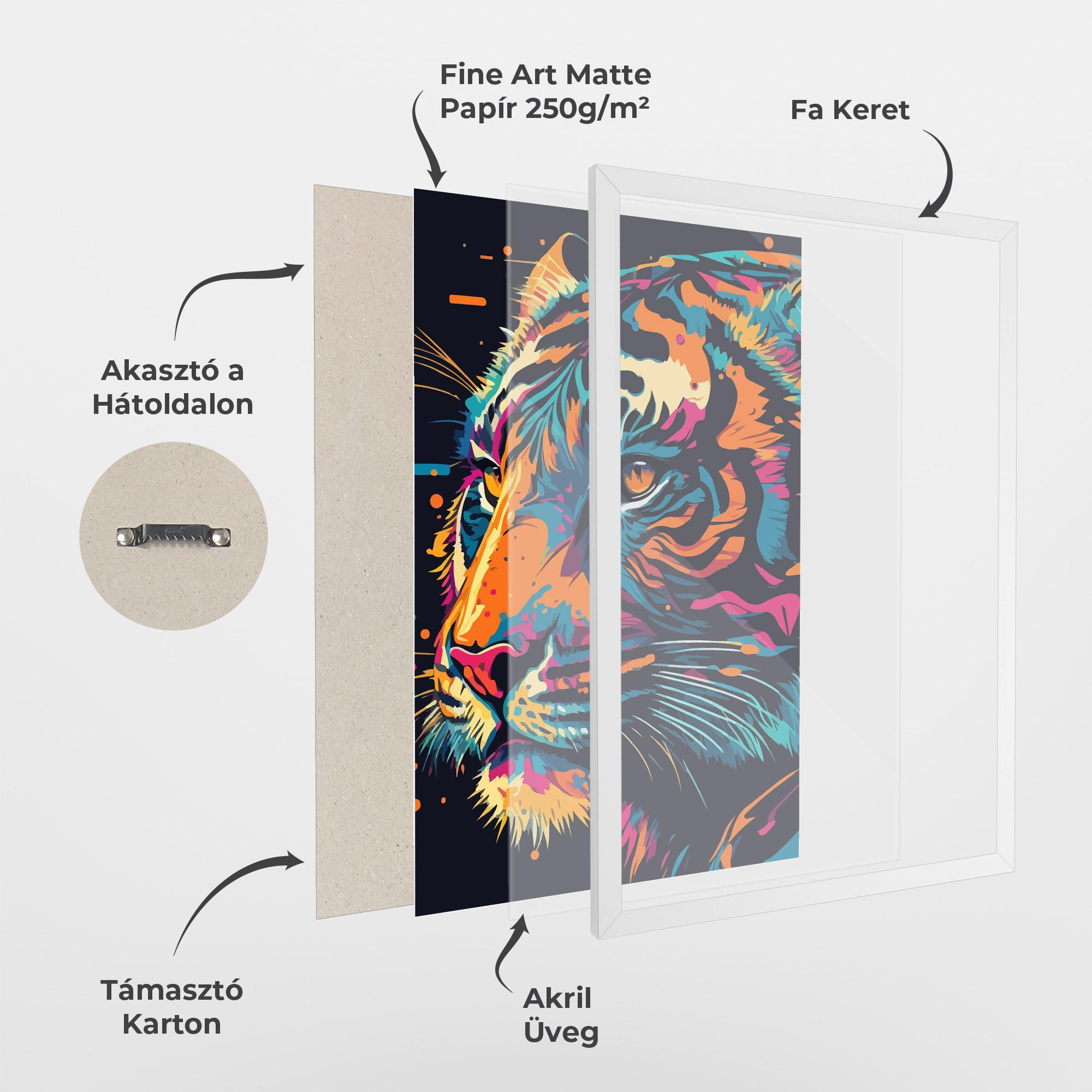 Keretezett Poszter Colorful Tiger mockup 1