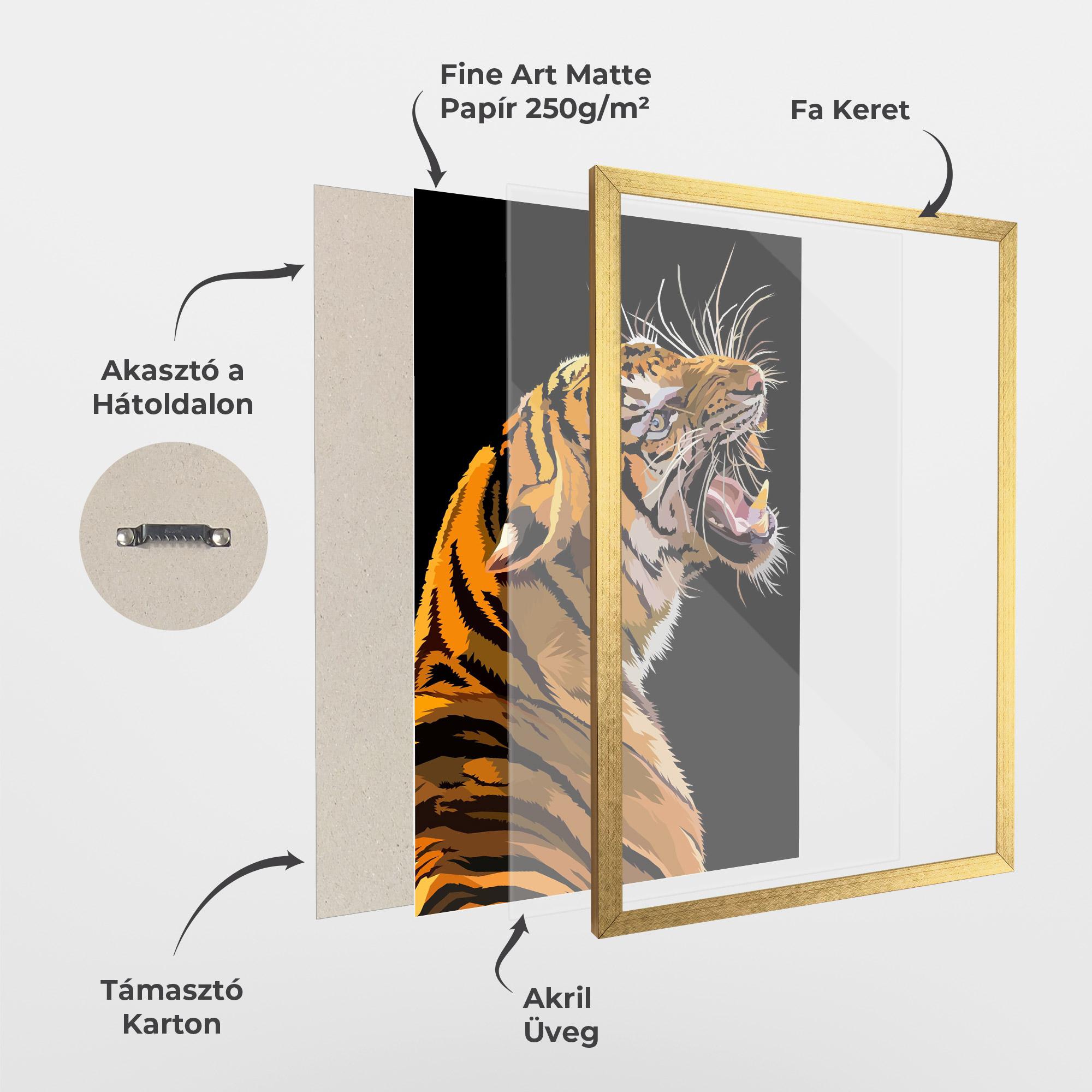 Keretezett Poszter Angry Tiger mockup 1