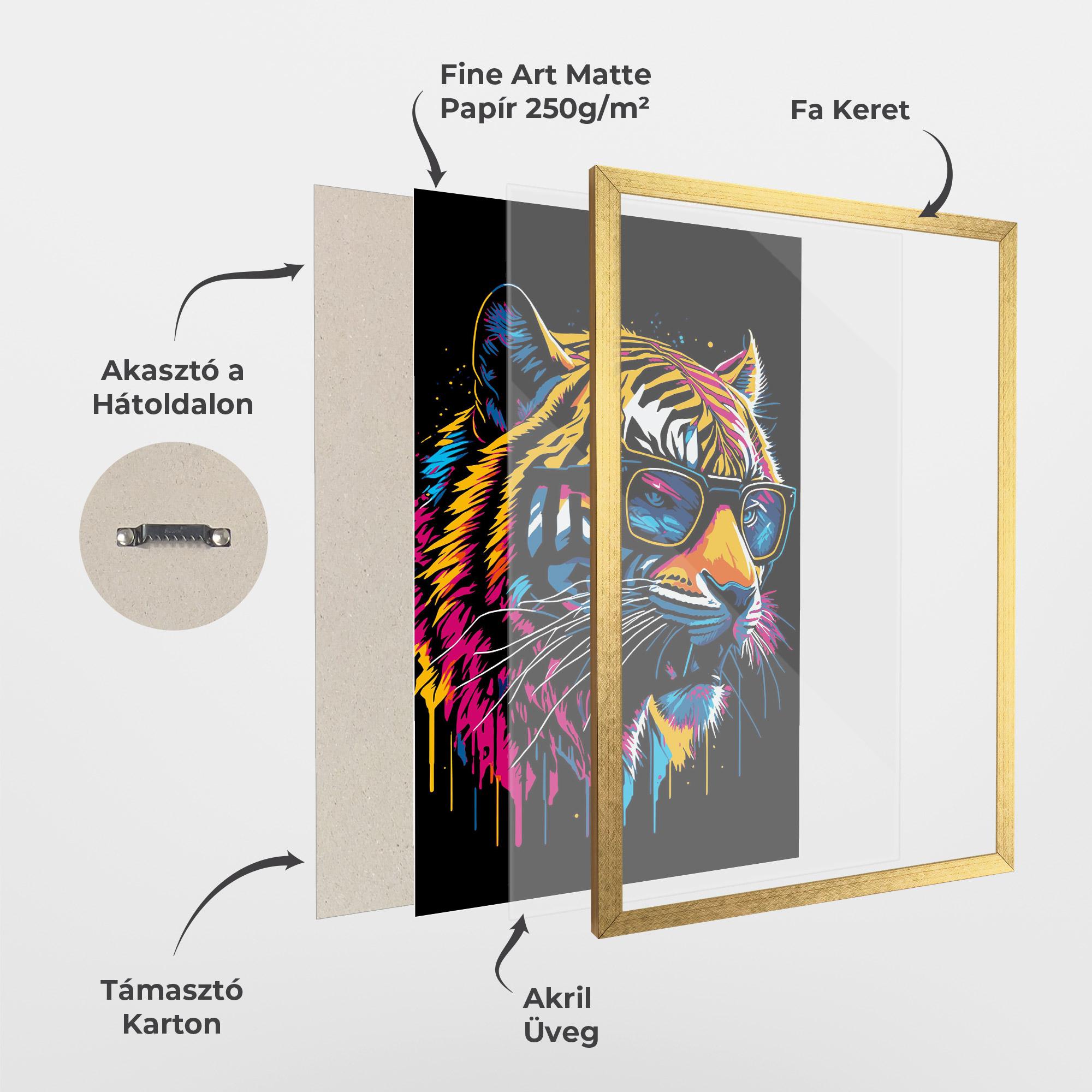 Keretezett Poszter Cool Tiger mockup 1