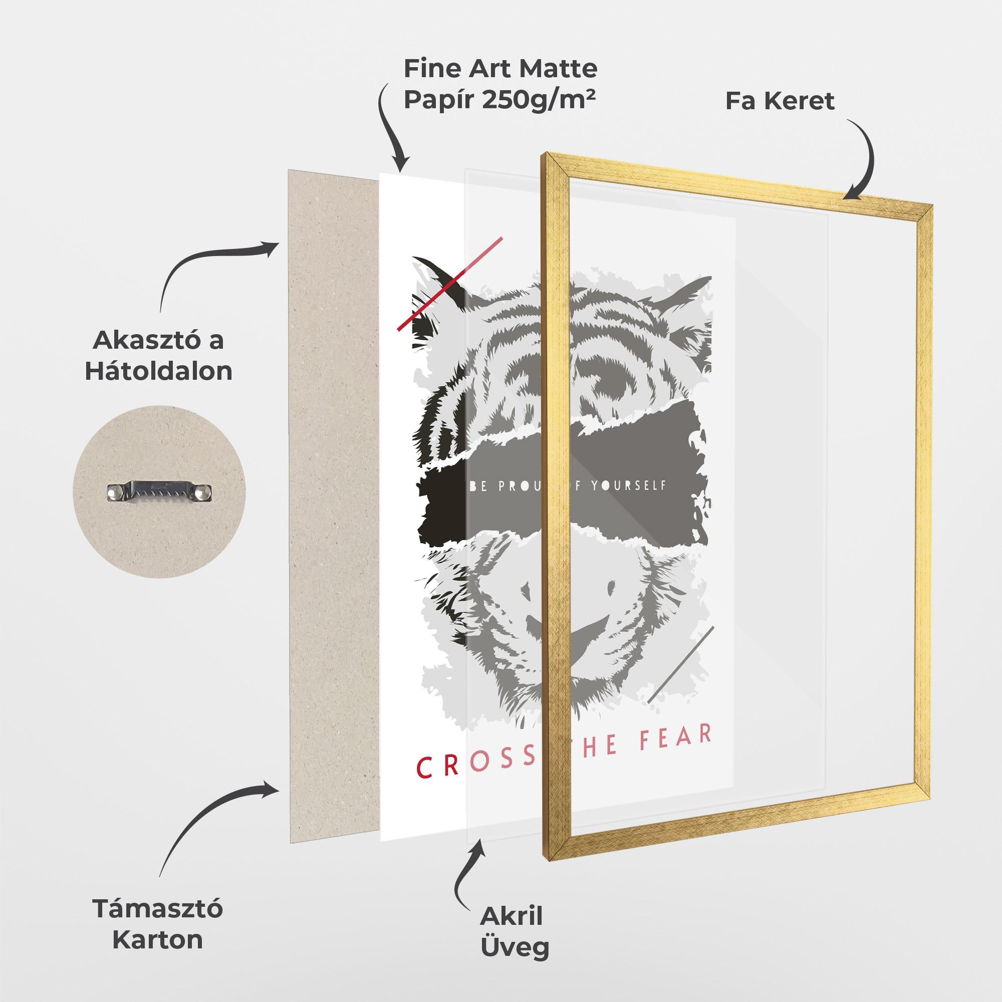 Keretezett Poszter Cross The Fear mockup 1