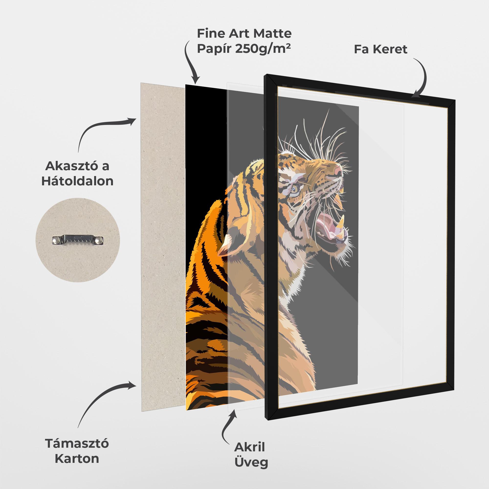 Keretezett Poszter Angry Tiger mockup 1