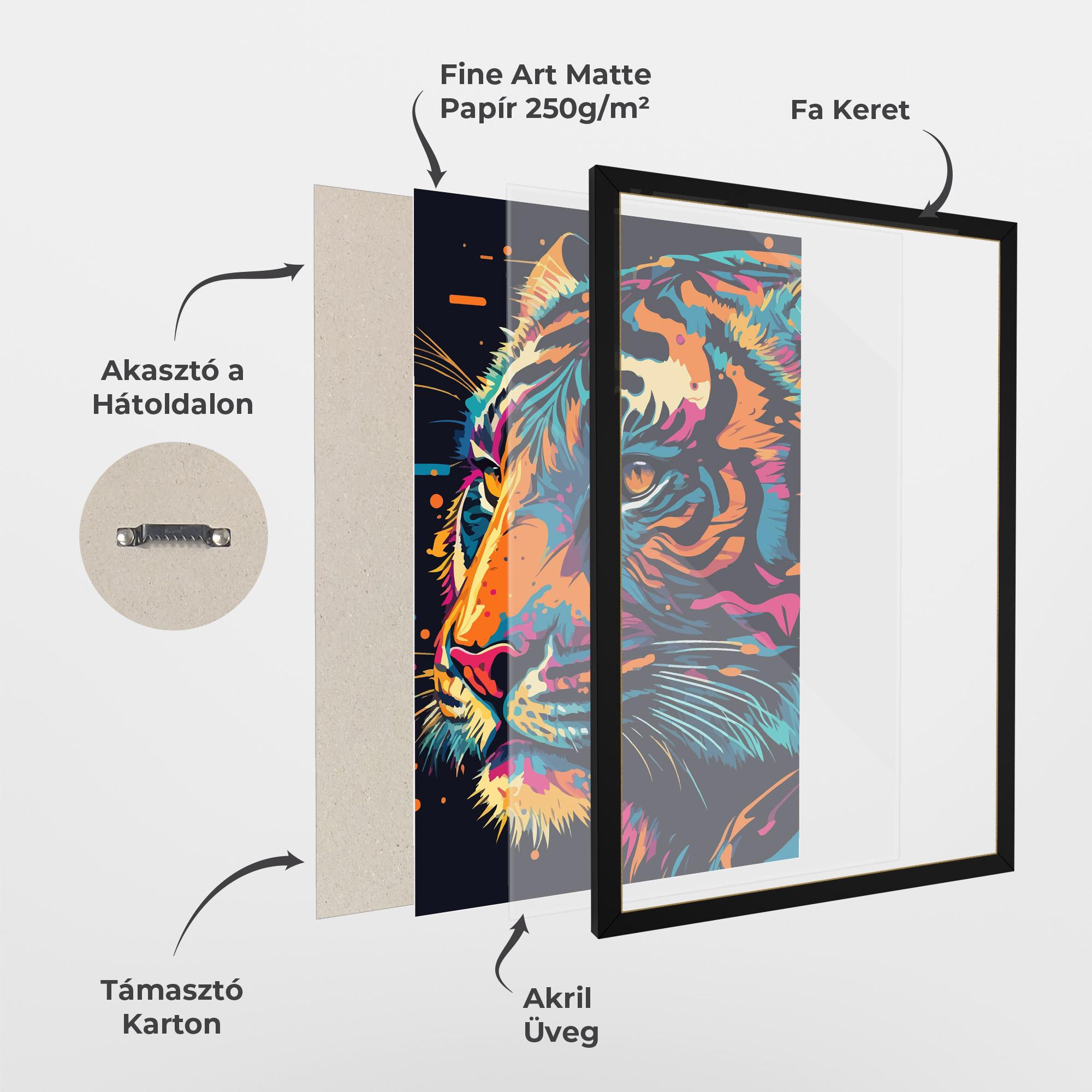 Keretezett Poszter Colorful Tiger mockup 1