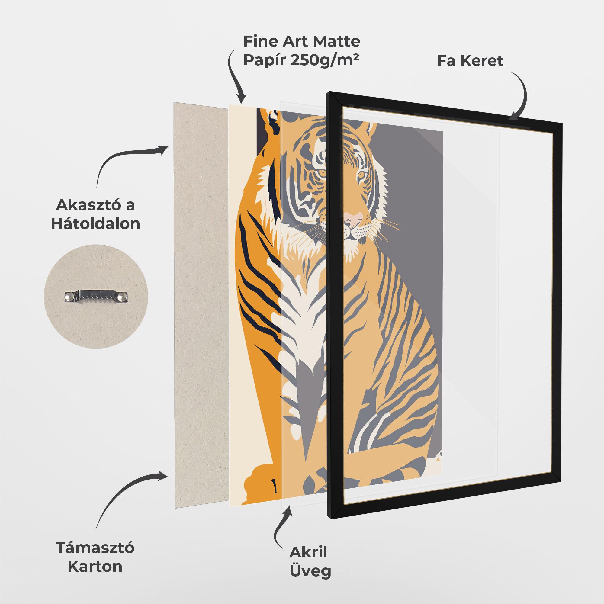 Keretezett Poszter Orange Tiger mockup 1