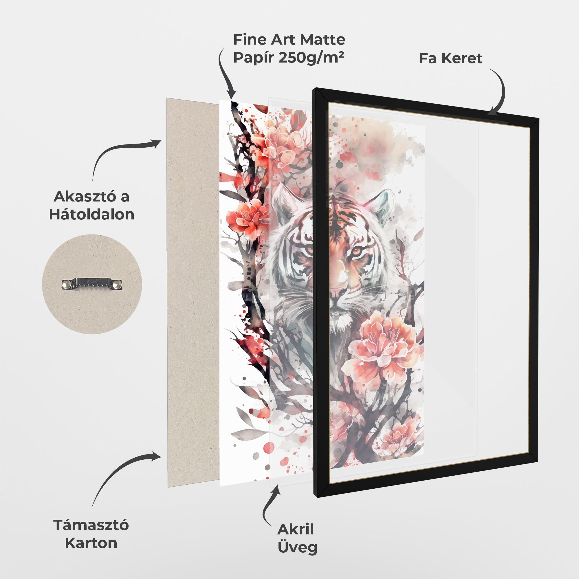 Keretezett Poszter Red Tiger mockup 1