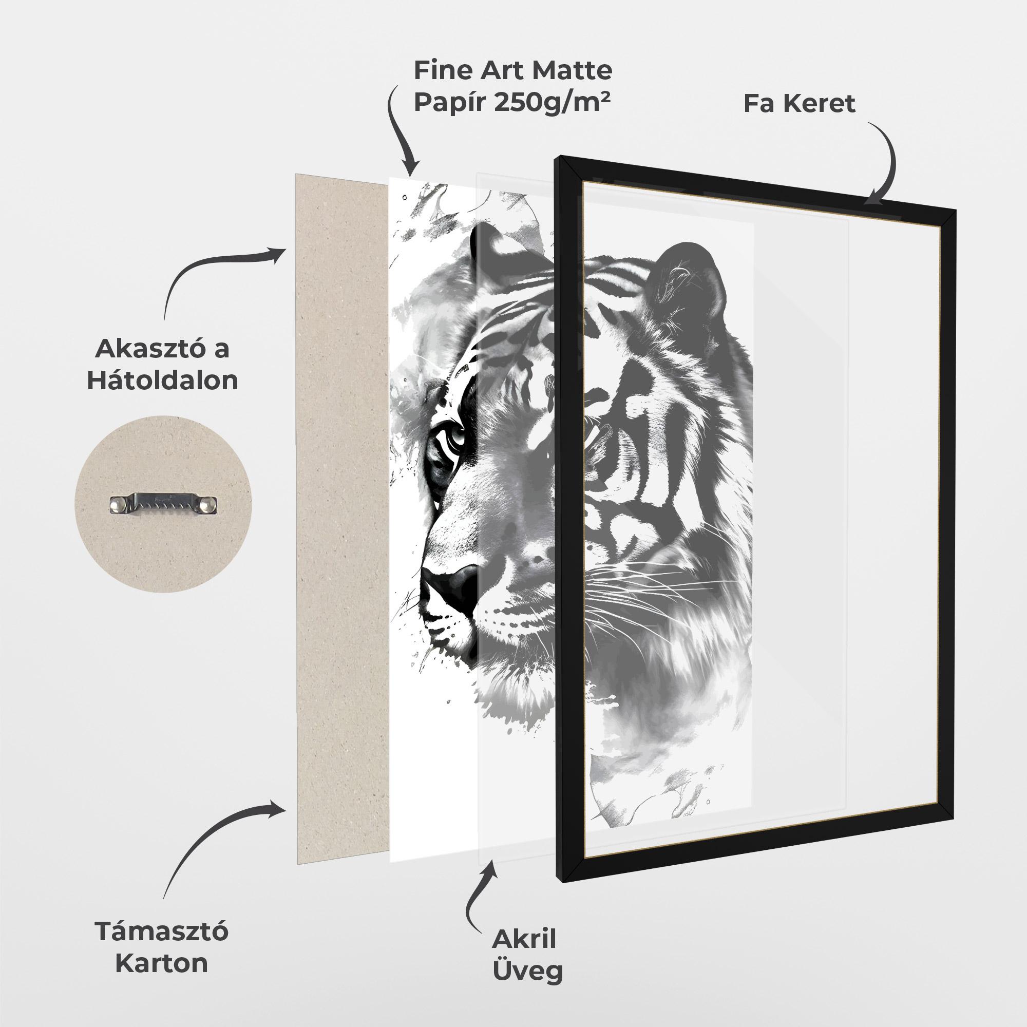 Keretezett Poszter Wonderful Tiger mockup 1