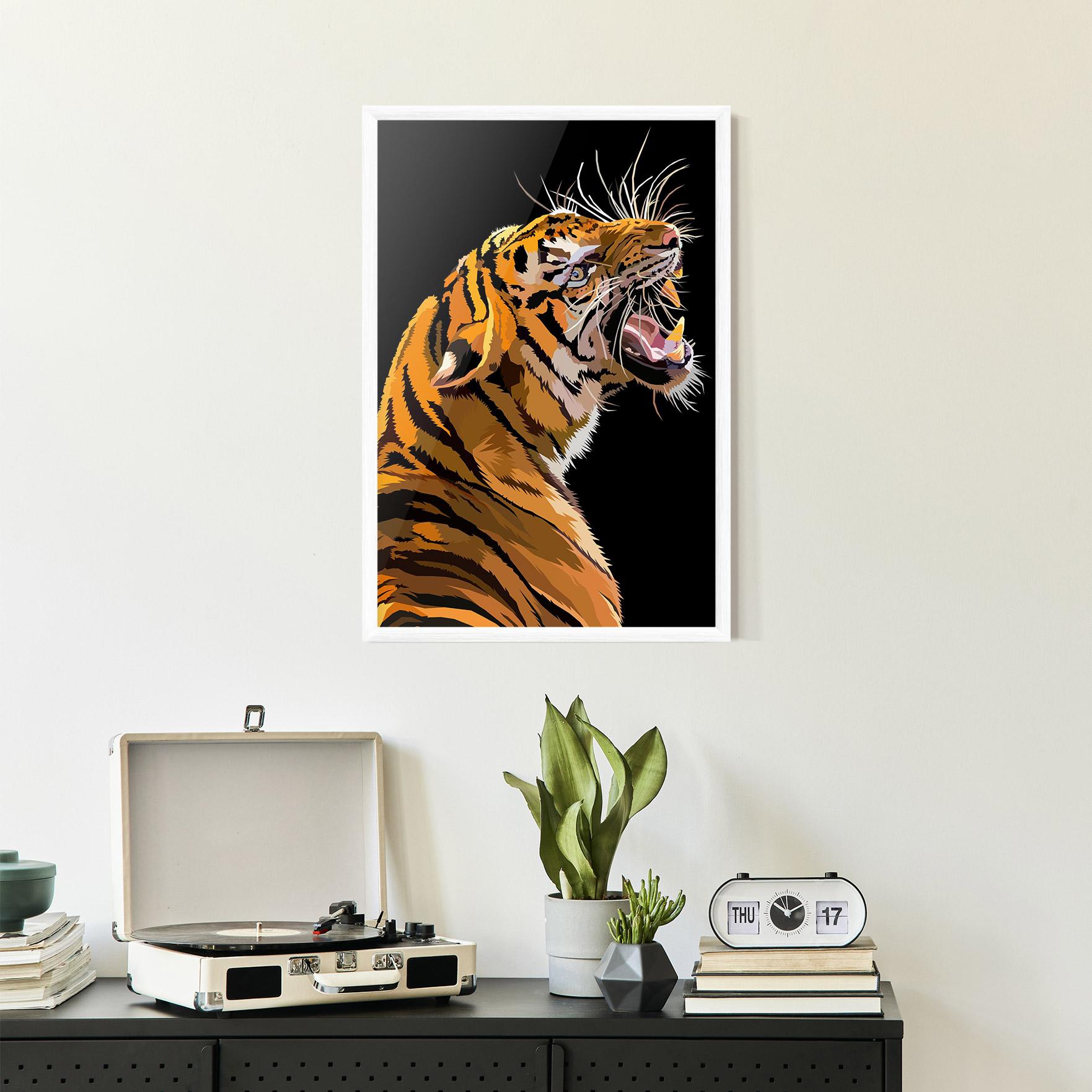 Keretezett Poszter Angry Tiger mockup 2