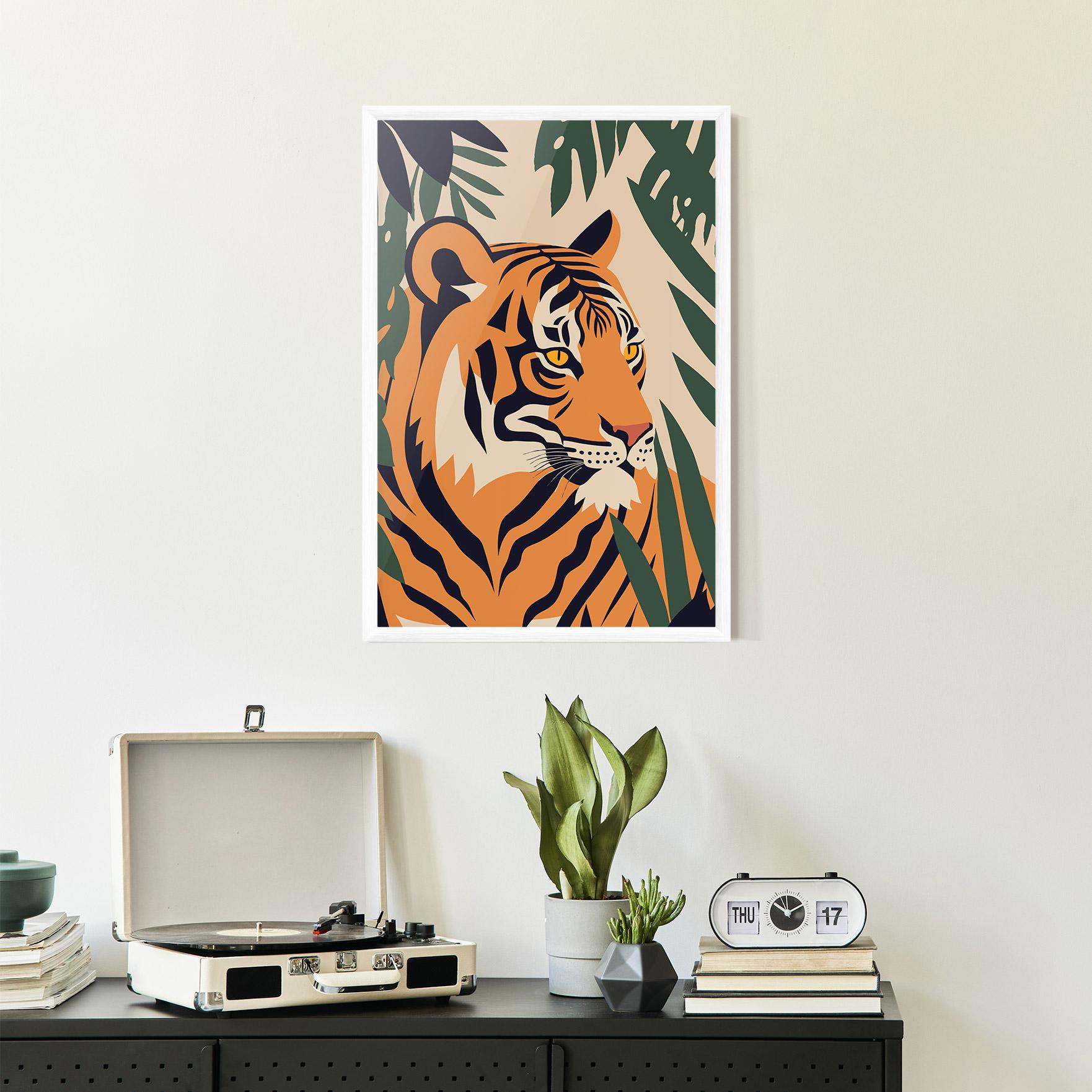 Keretezett Poszter Cartoon Style Tiger mockup 2