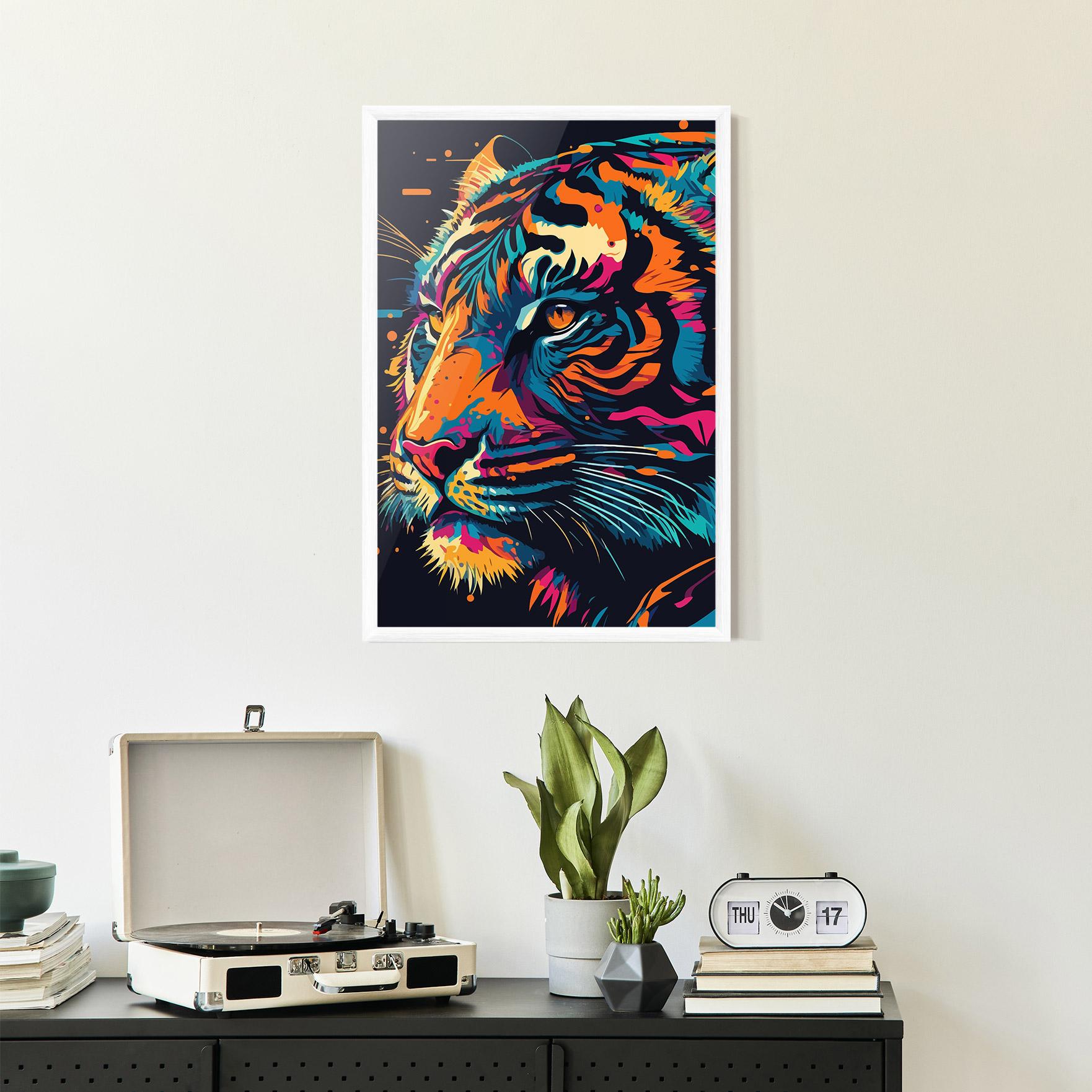 Keretezett Poszter Colorful Tiger mockup 2