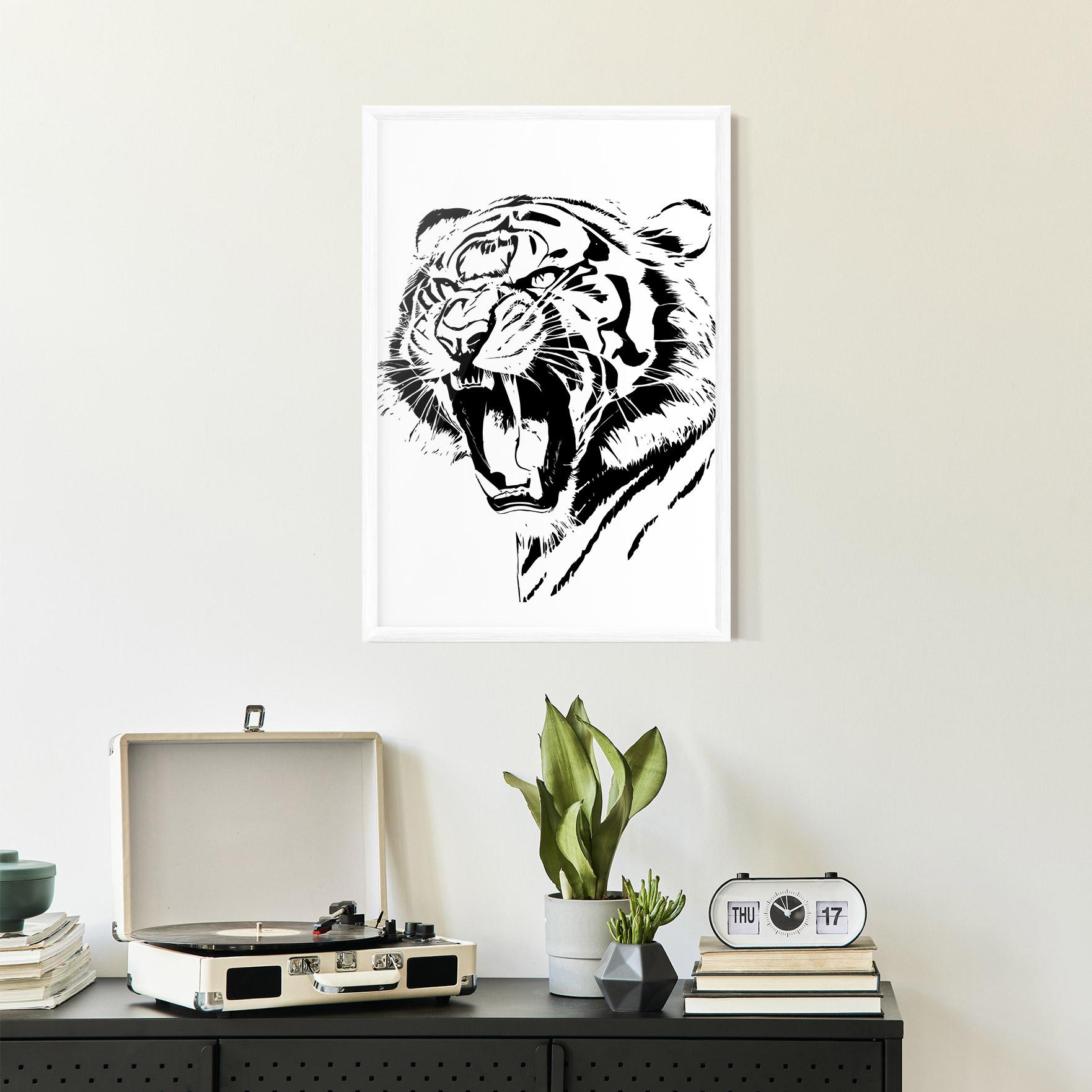 Keretezett Poszter Roaring Tiger mockup 2