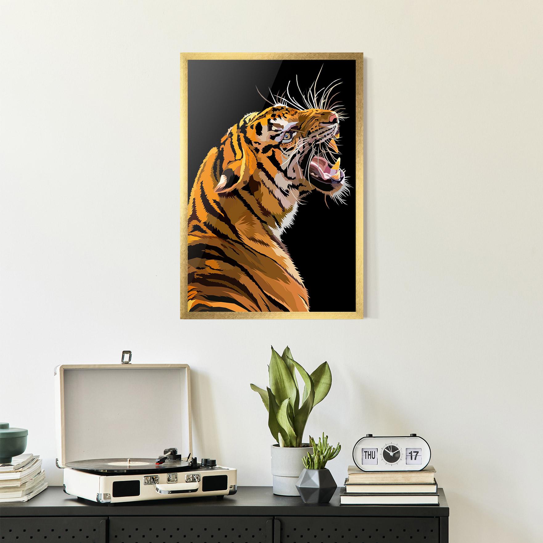 Keretezett Poszter Angry Tiger mockup 2