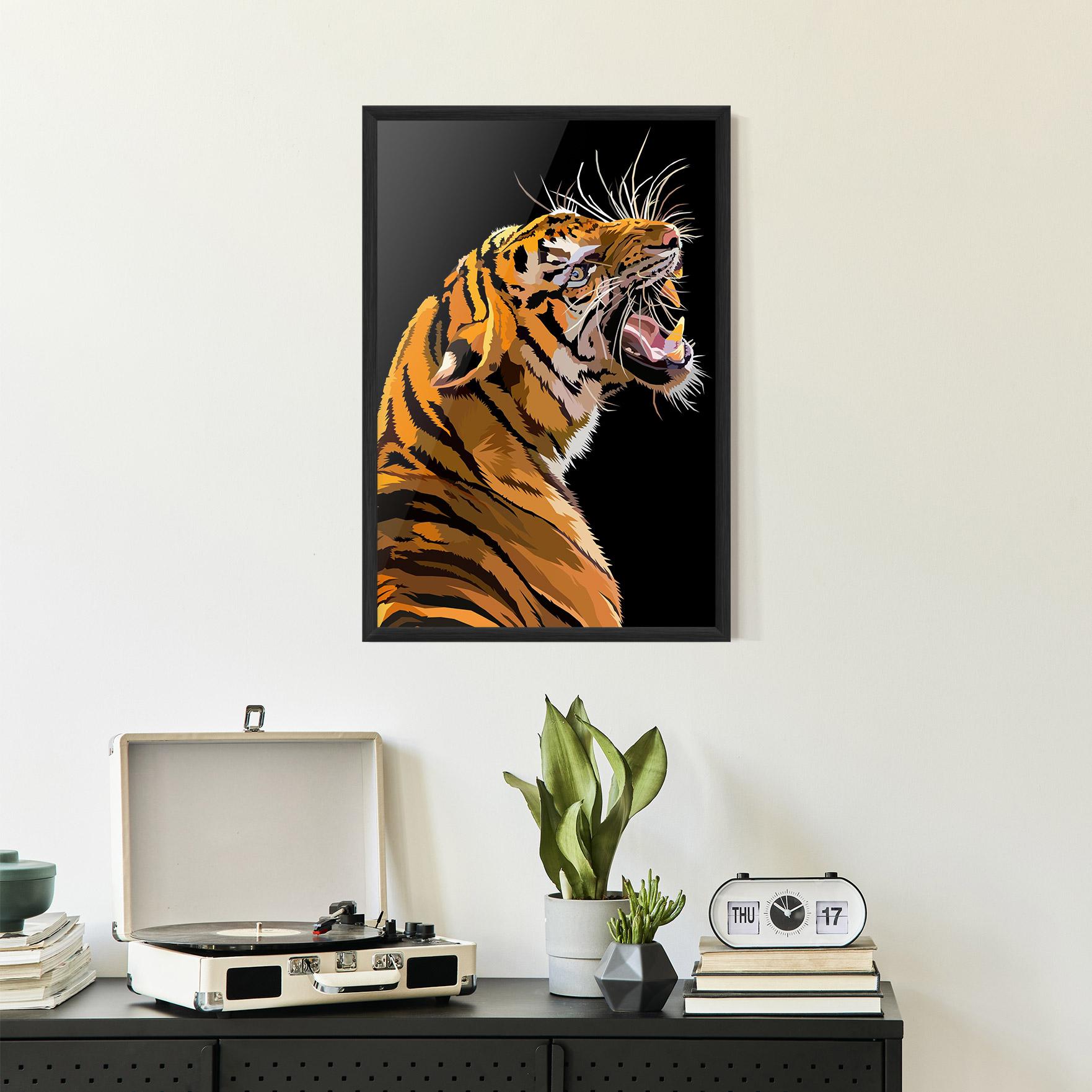 Keretezett Poszter Angry Tiger mockup 2
