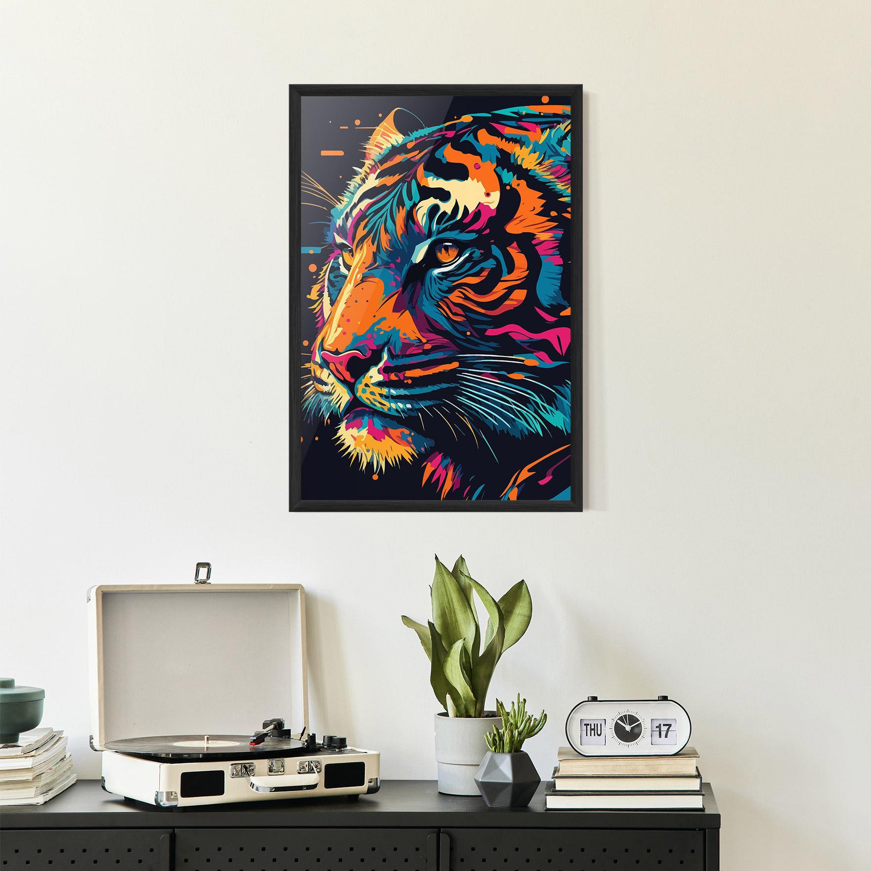 Keretezett Poszter Colorful Tiger mockup 2