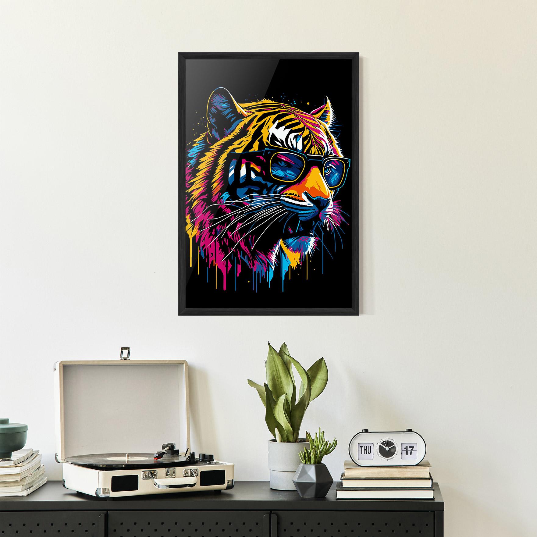 Keretezett Poszter Cool Tiger mockup 2