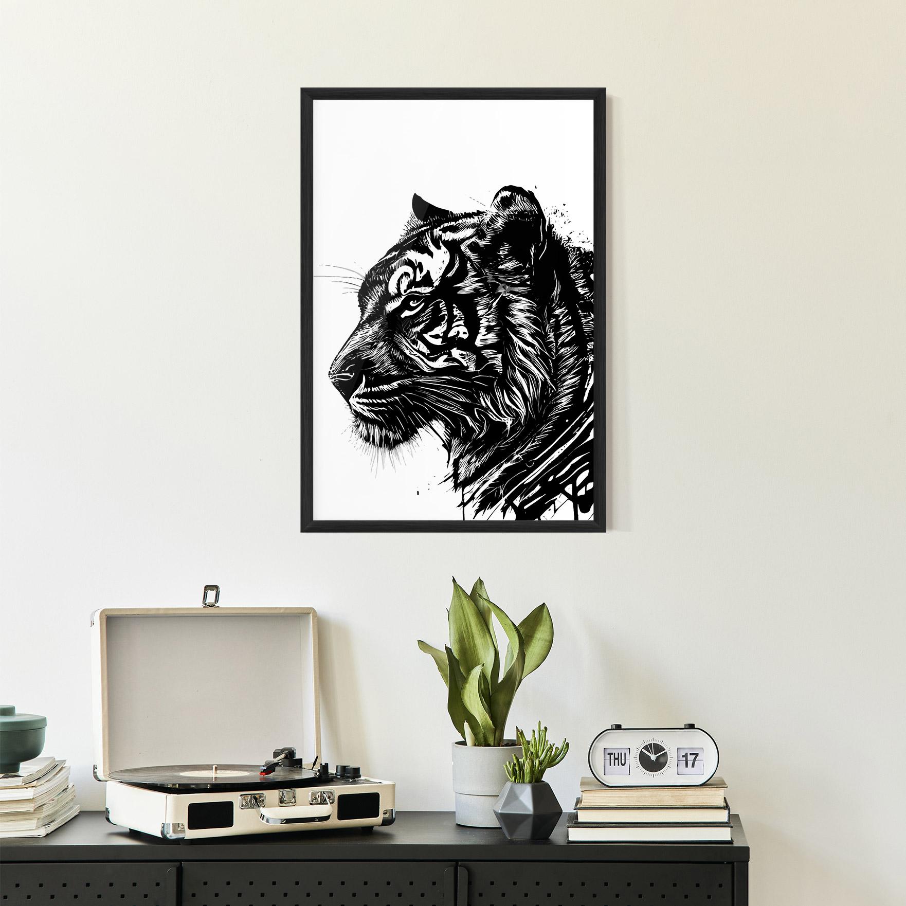 Keretezett Poszter Tiger Profile mockup 2