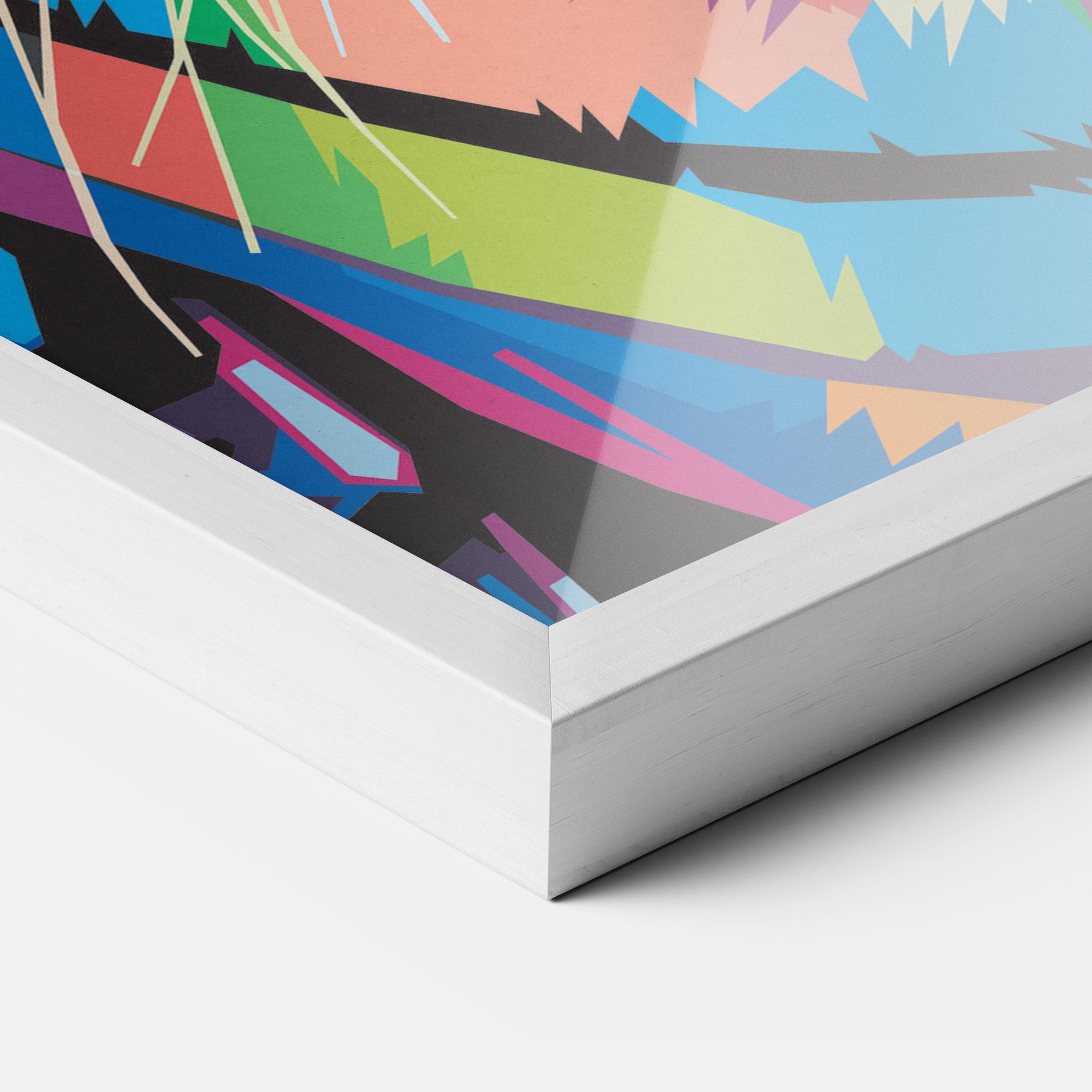 Keretezett Poszter Mix Color Tiger mockup 3