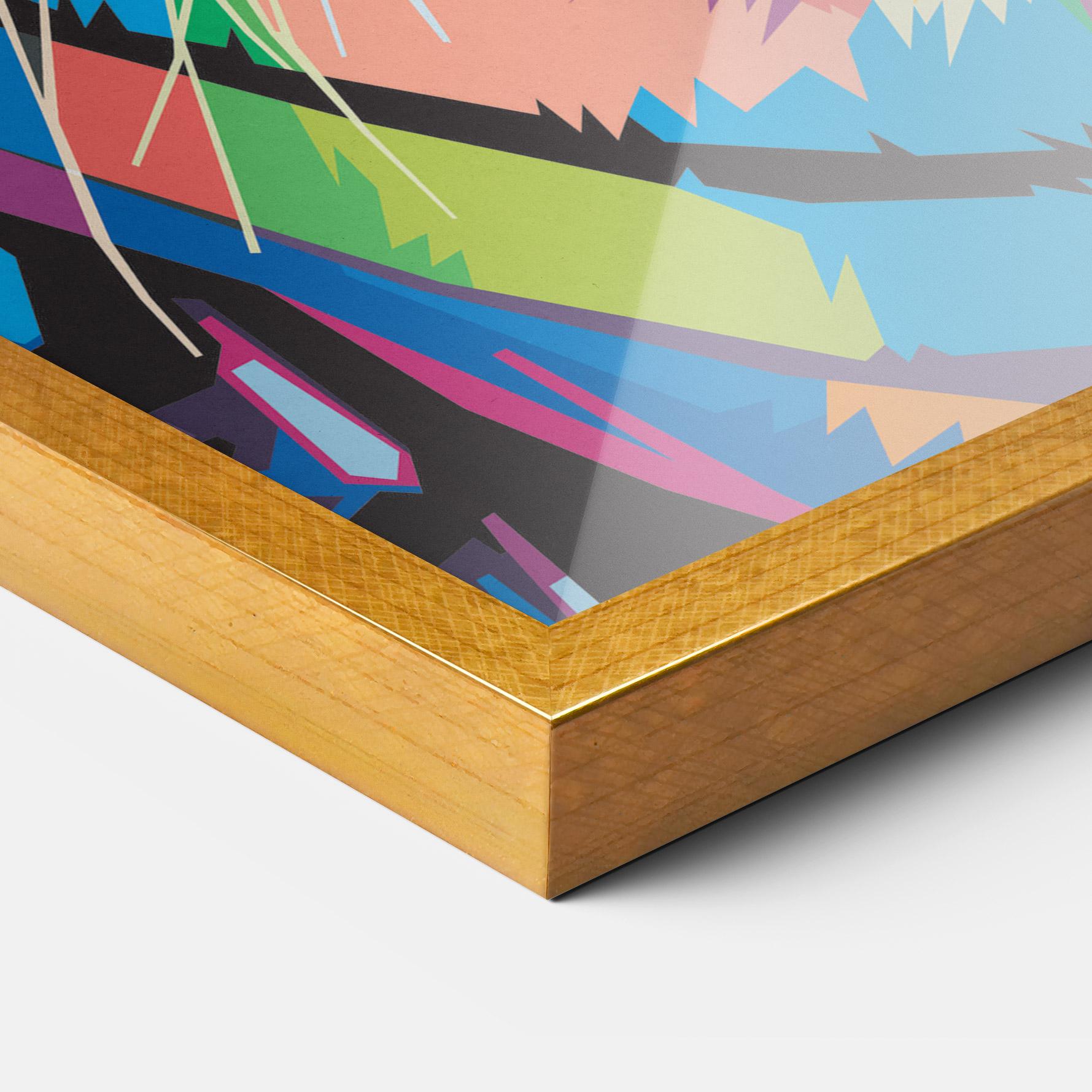 Keretezett Poszter Mix Color Tiger mockup 3