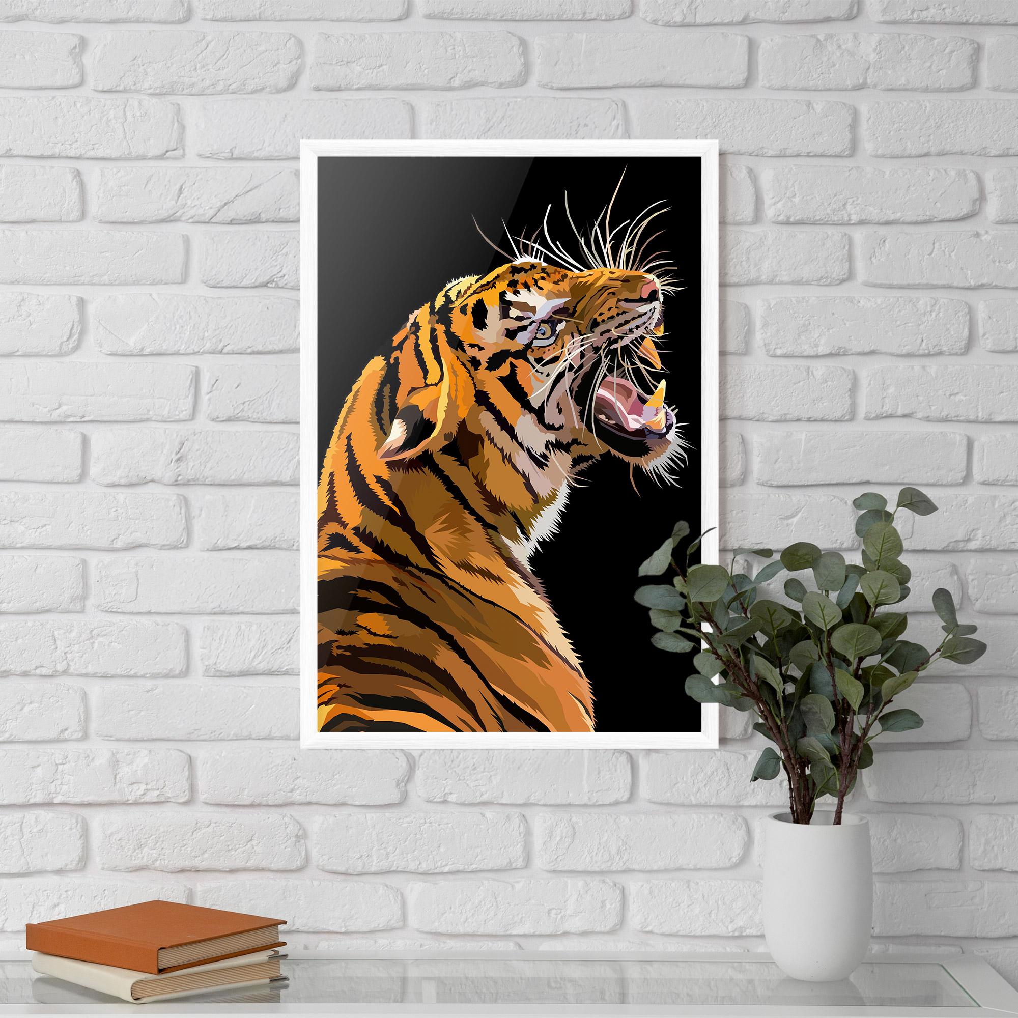 Keretezett Poszter Angry Tiger mockup 5